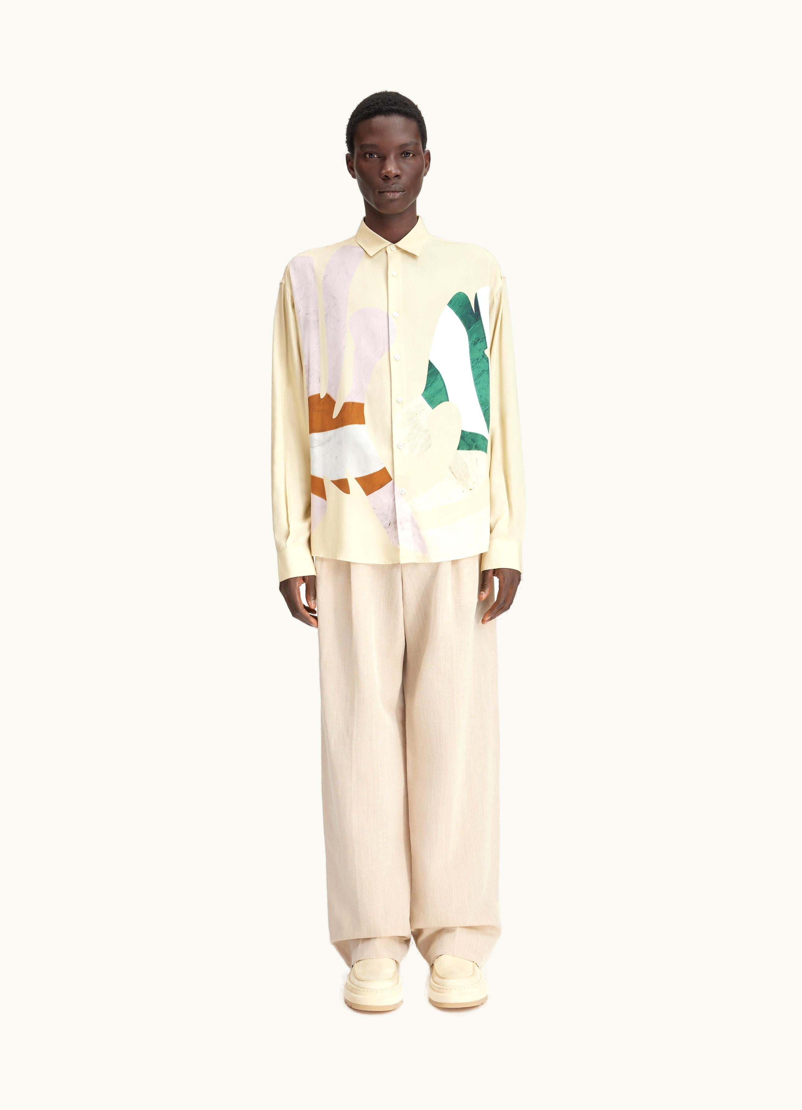 Jacquemus Jacquemus La Chemise Simon Print Baigneuses Beige