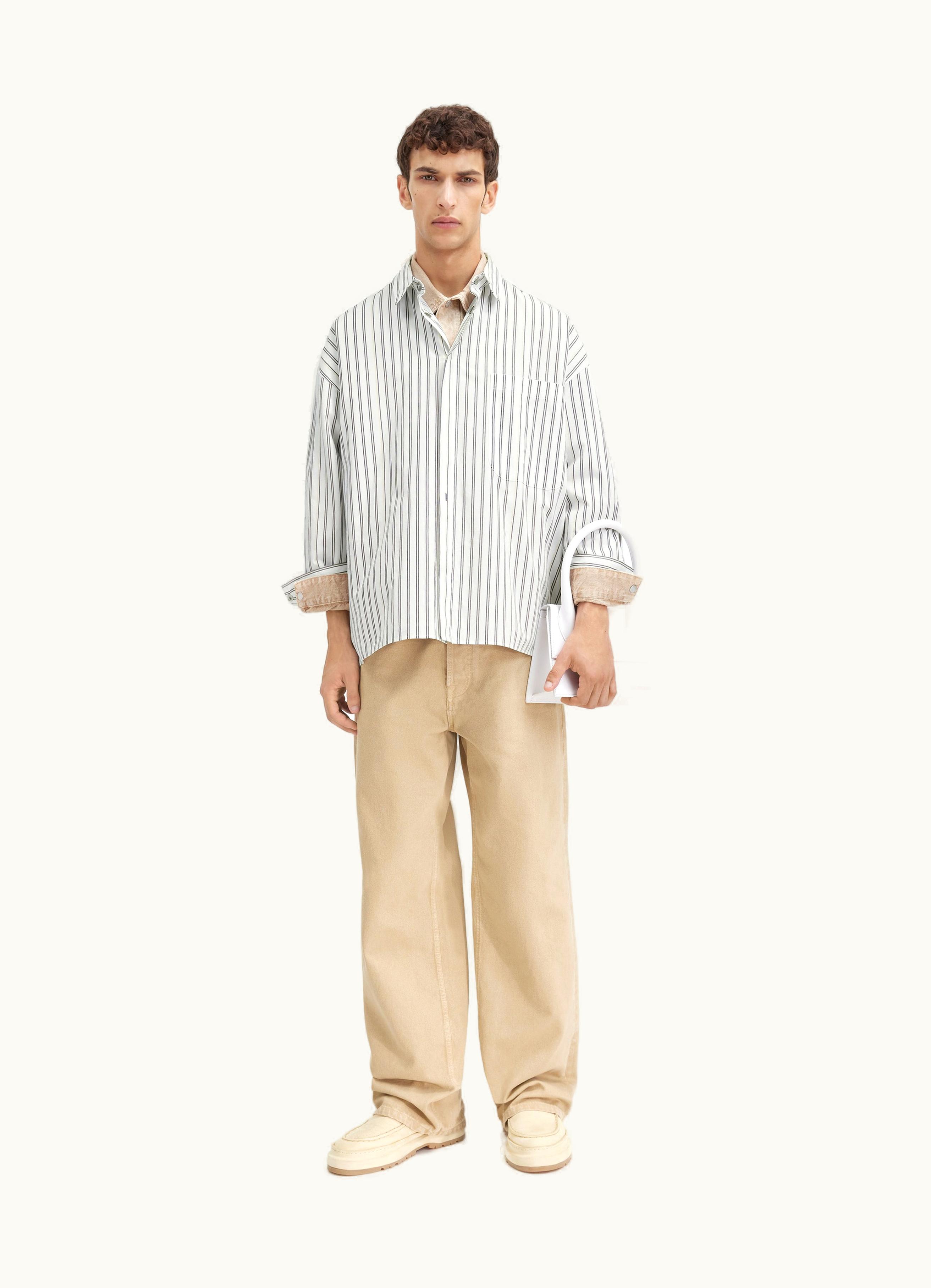 Jacquemus Jacquemus La Chemise Manches Longue Print Beige Strip