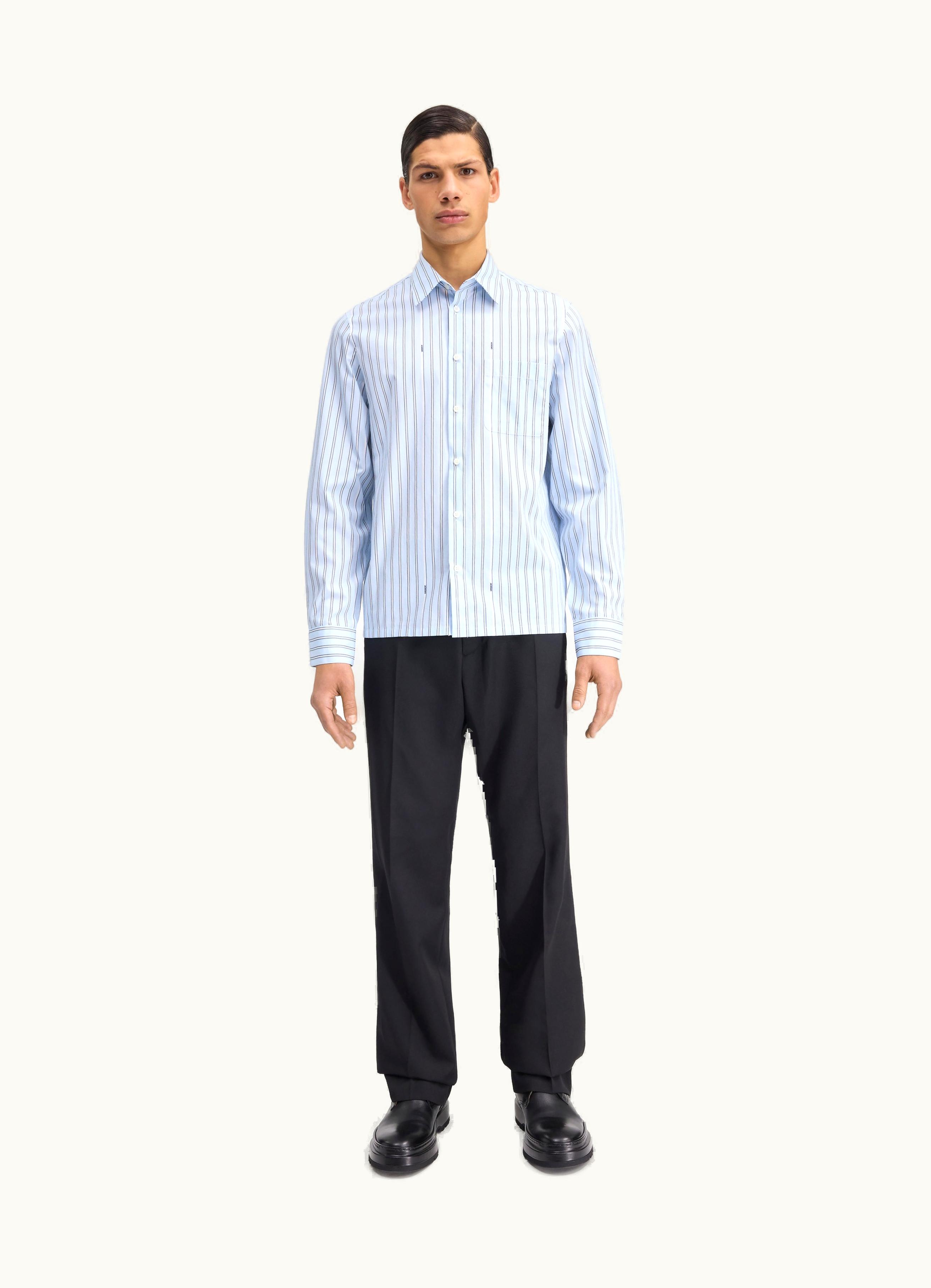 Jacquemus Jacquemus La Chemise De Costume Pint Blue Stripe