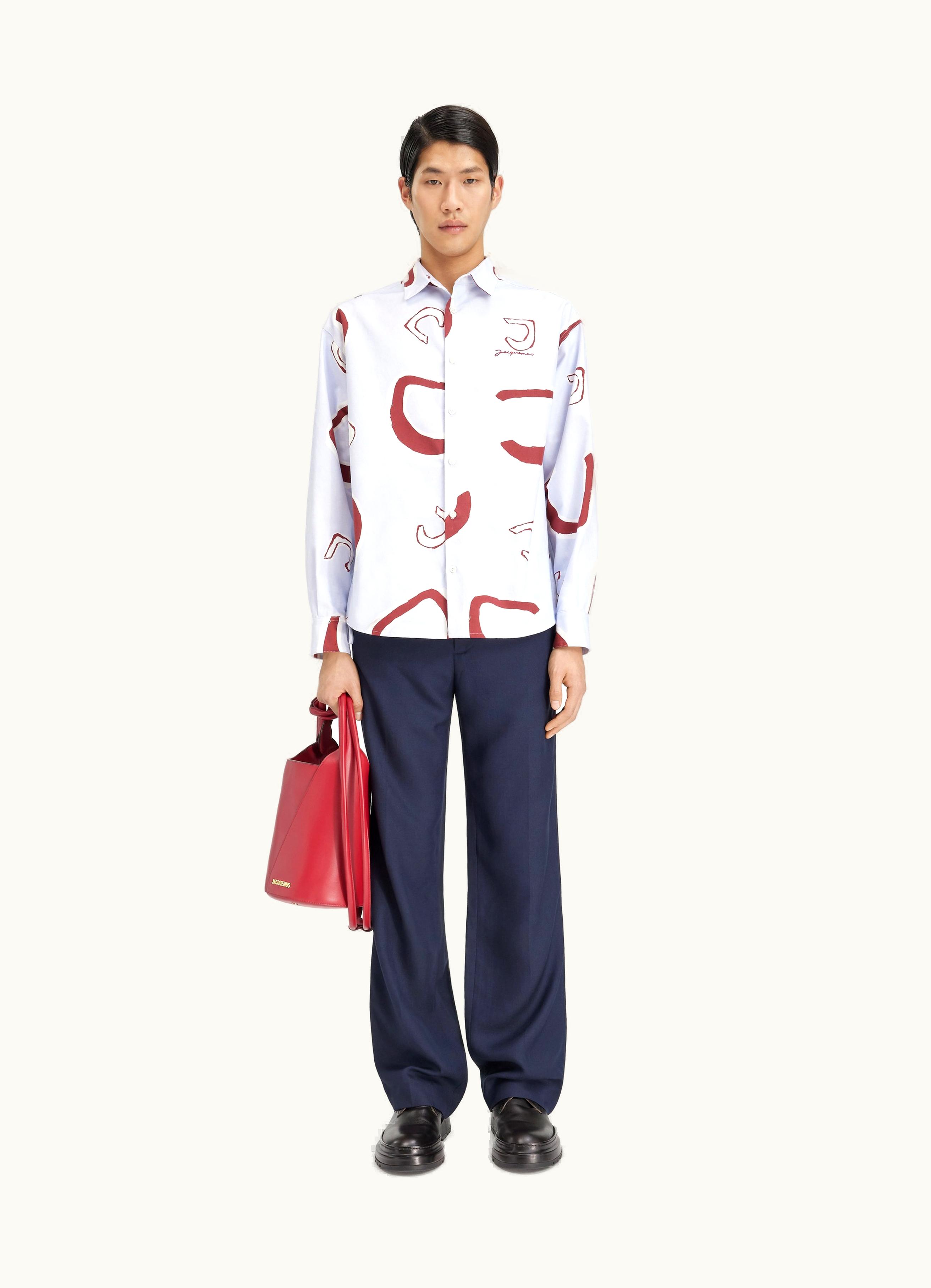 Jacquemus Jacquemus La Chemise Simon Monograme Red Light Blue