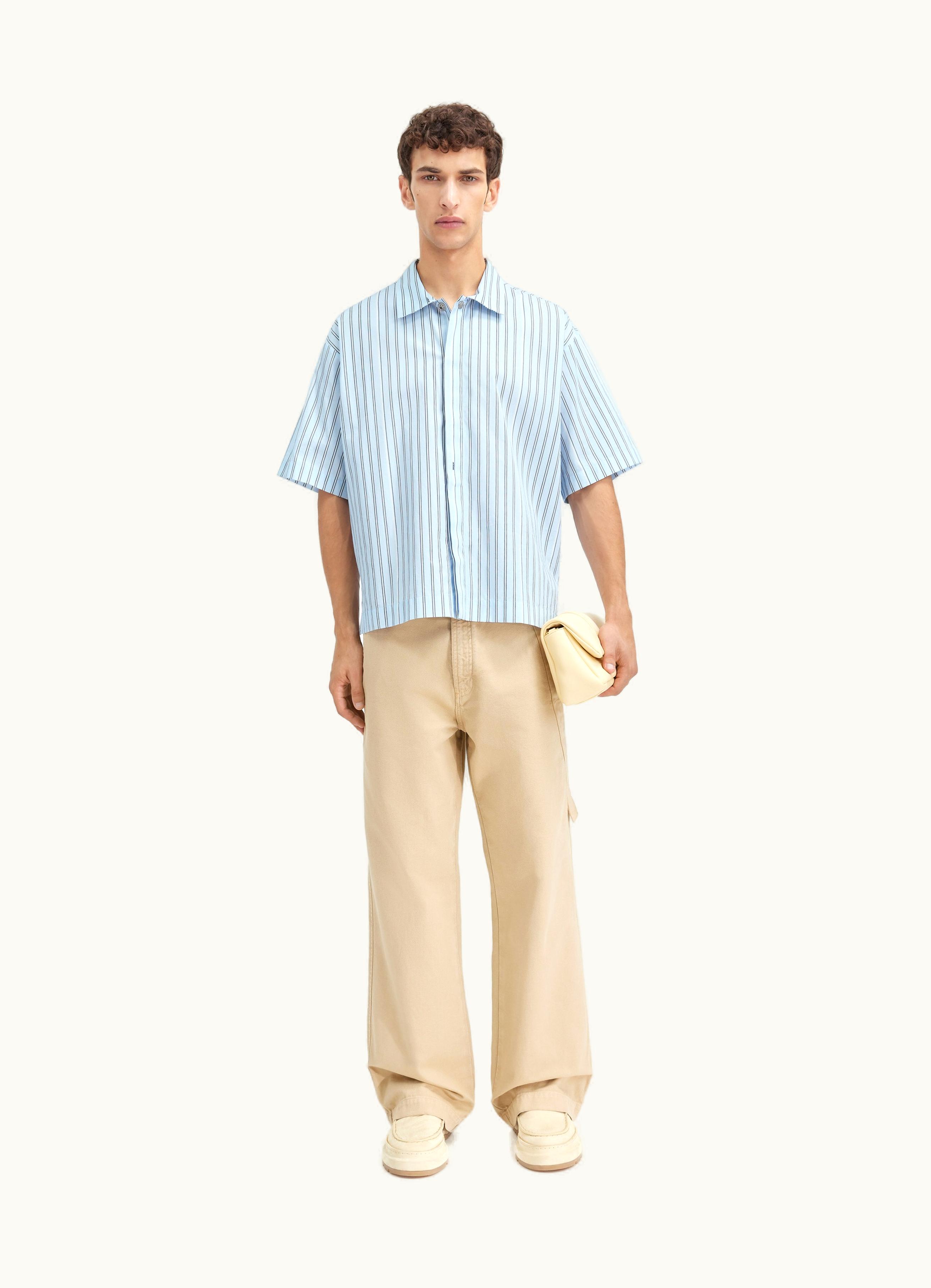 Jacquemus Jacquemus La Chemise Manches Courte Pint Blue Stripe