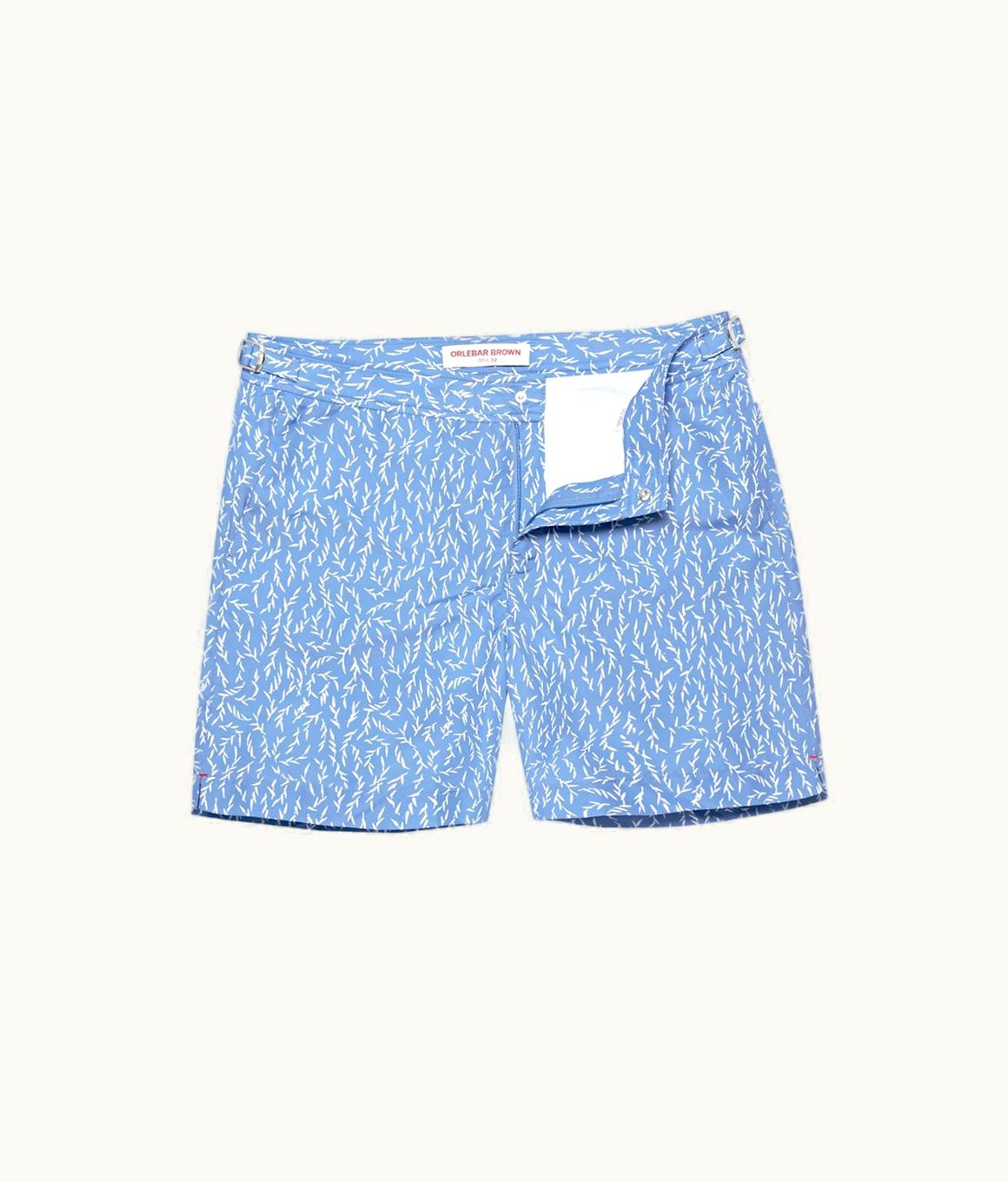 Orlebar Brown Orlebar Brown Springfield Blue Sedge Print Mid-Length Swim Shorts
