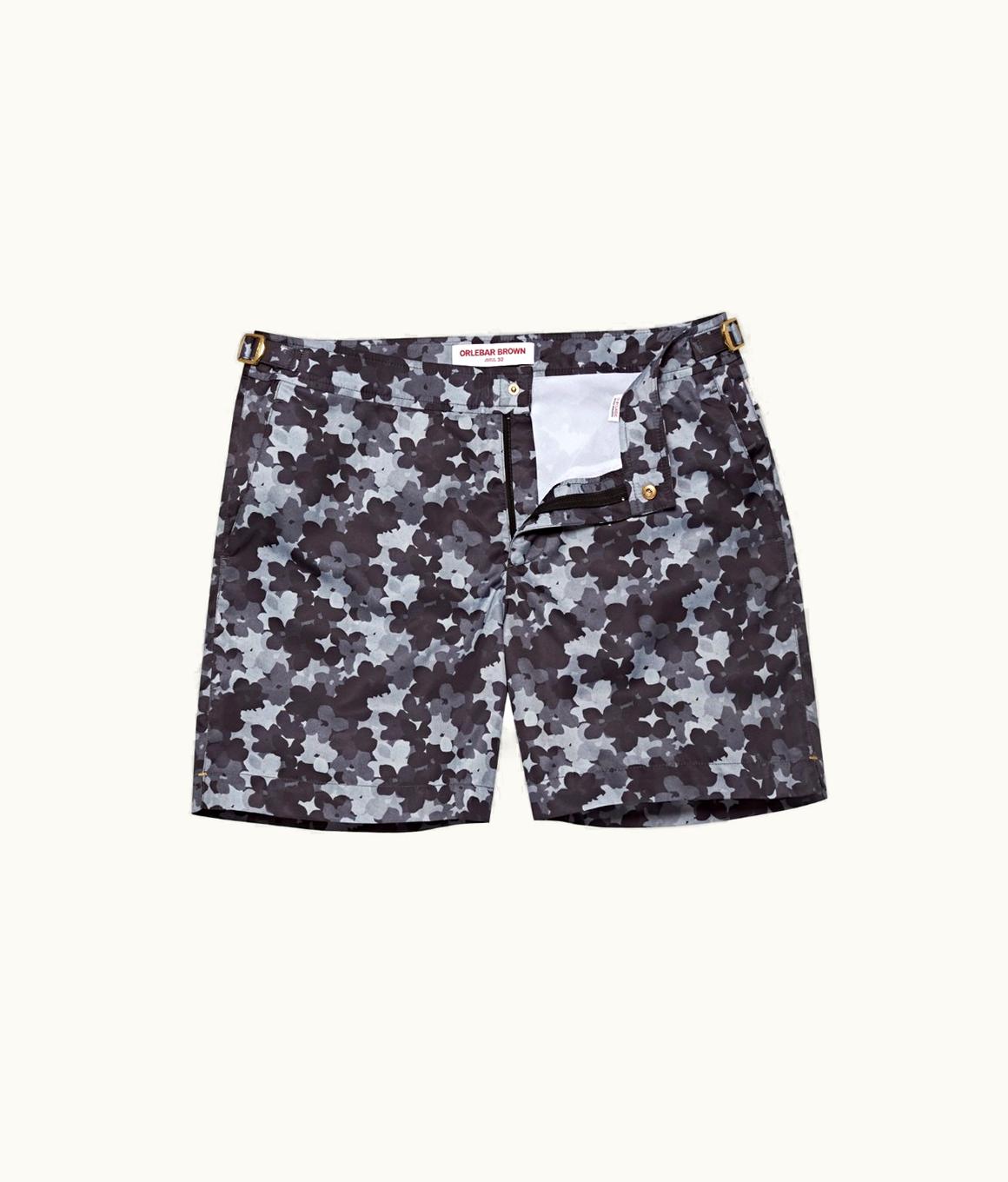 Orlebar Brown Orlebar Brown Piranha Grey Blossom Print Mid-Length Swim Shorts