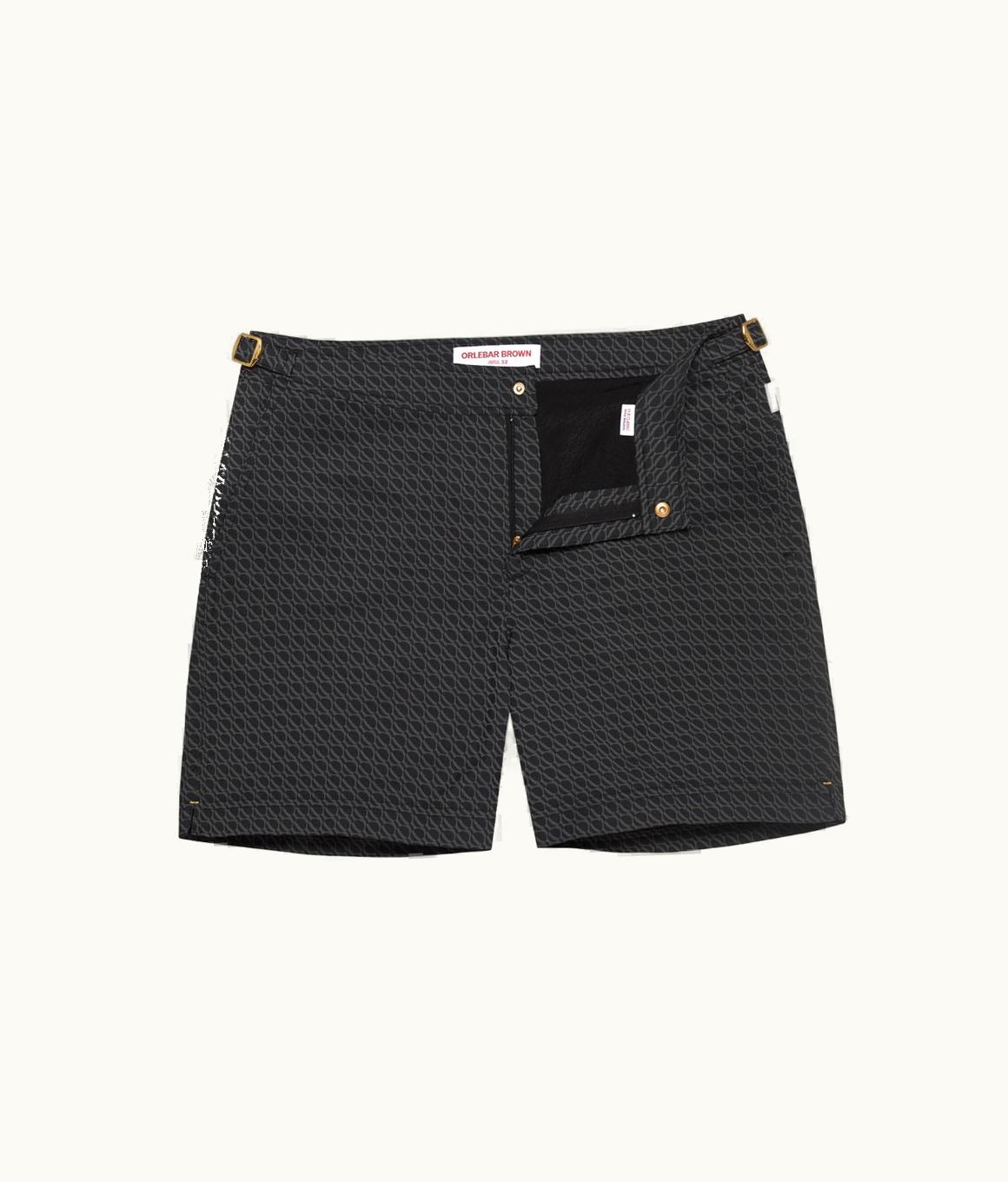 Orlebar Brown Orlebar Brown Piranha Grey Orbit Jacquard Mid-Length Swim Shorts