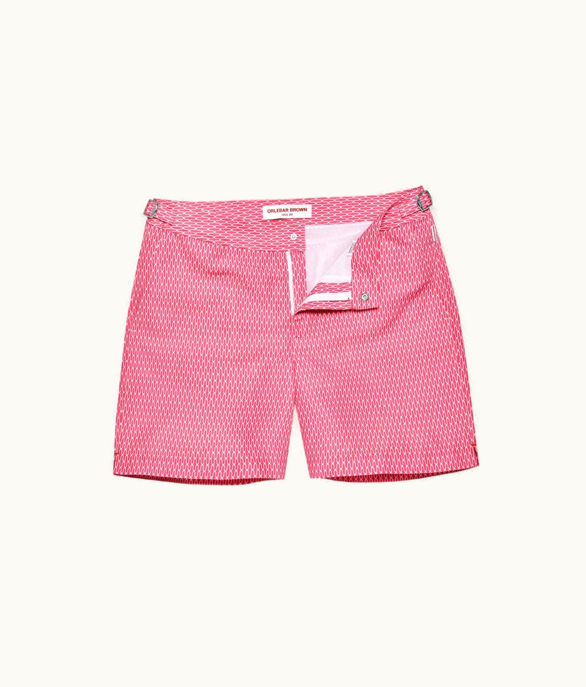 Orlebar Brown Orlebar Brown Wham / White Geo Pointpart Mid-Length Swim Shorts