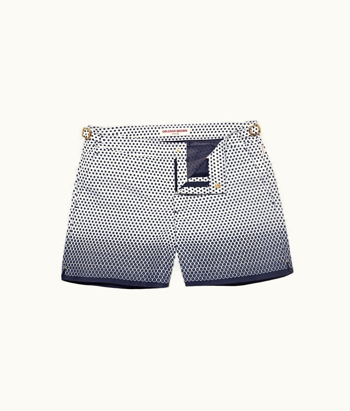 Orlebar Brown Orlebar Brown White / Night Iris Floret Shorter-Length Swim Shorts