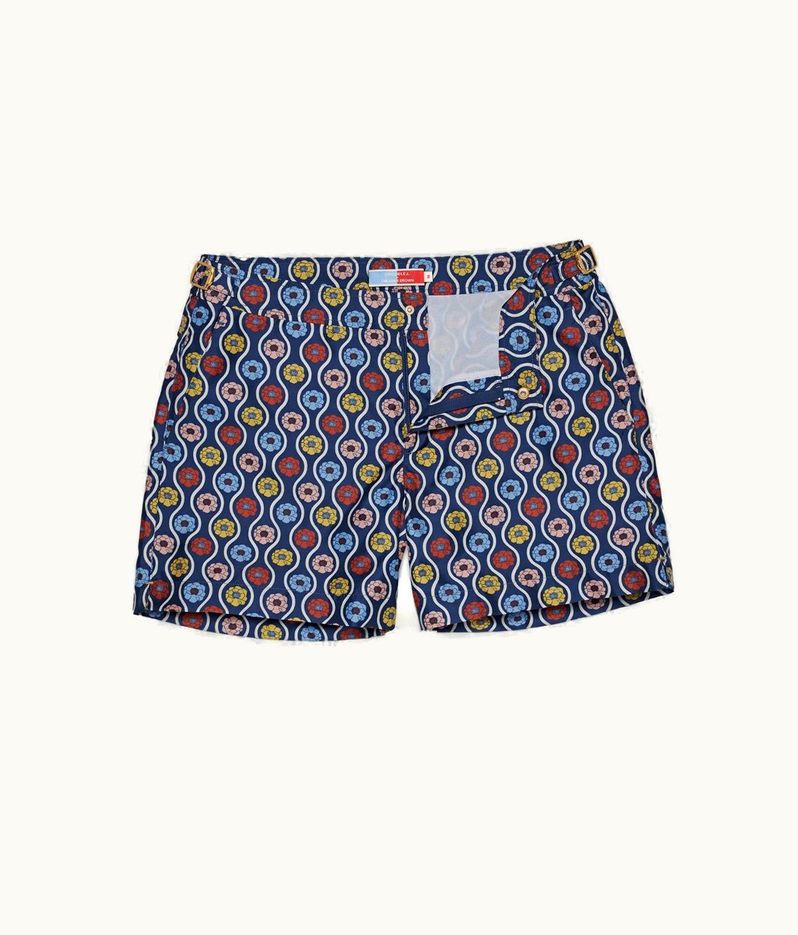 Orlebar Brown Orlebar Brown Midnight Navy Whitsun Print Shorter-Length Swim Shorts