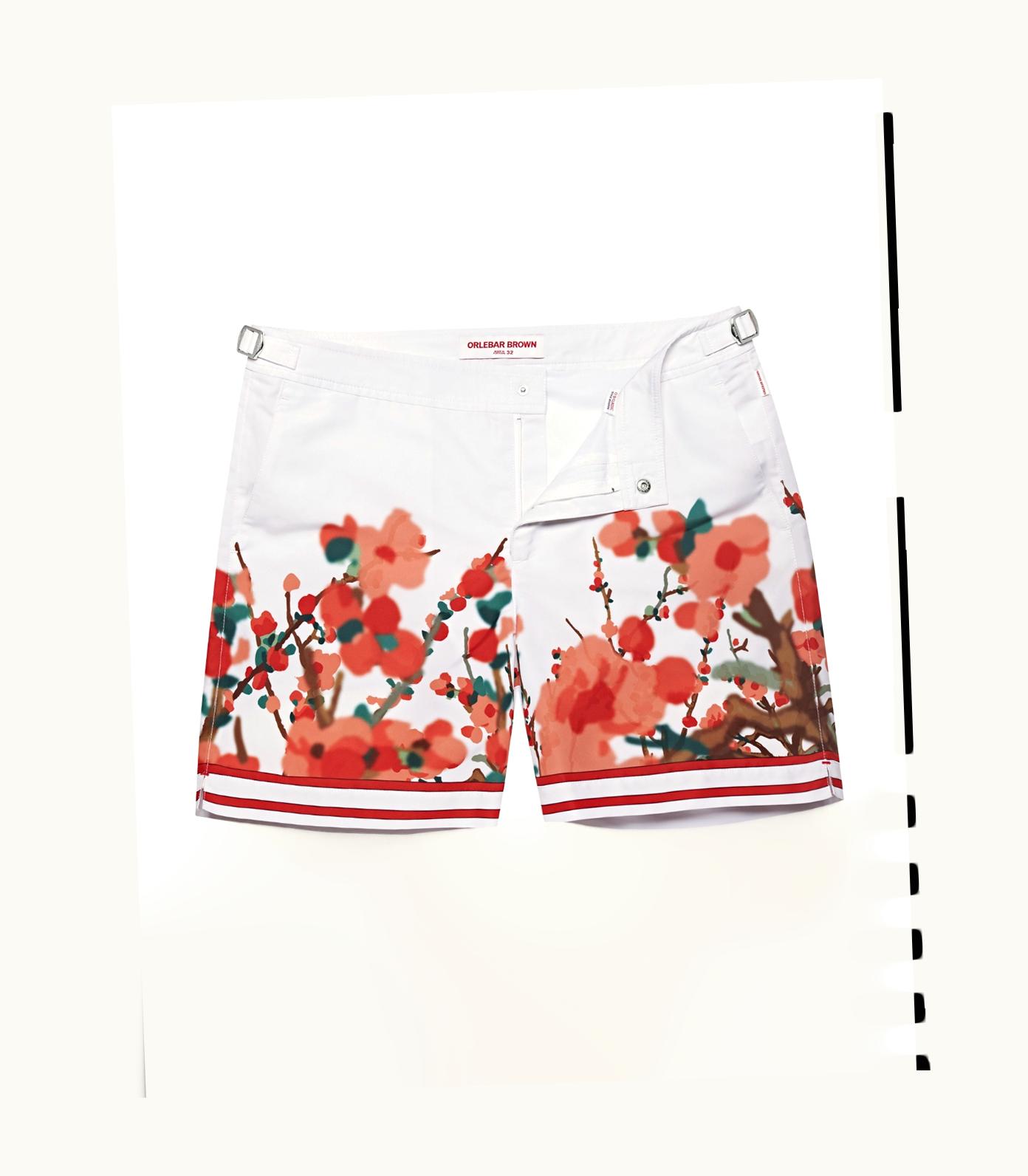 Orlebar Brown Orlebar Brown Red Blossom Season Print Mid-Length Swim Shorts