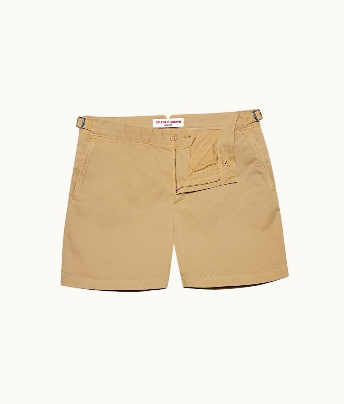 Orlebar Brown Mens Beige Stretch Cotton Shorts Designer Shorts Orlebar Brown