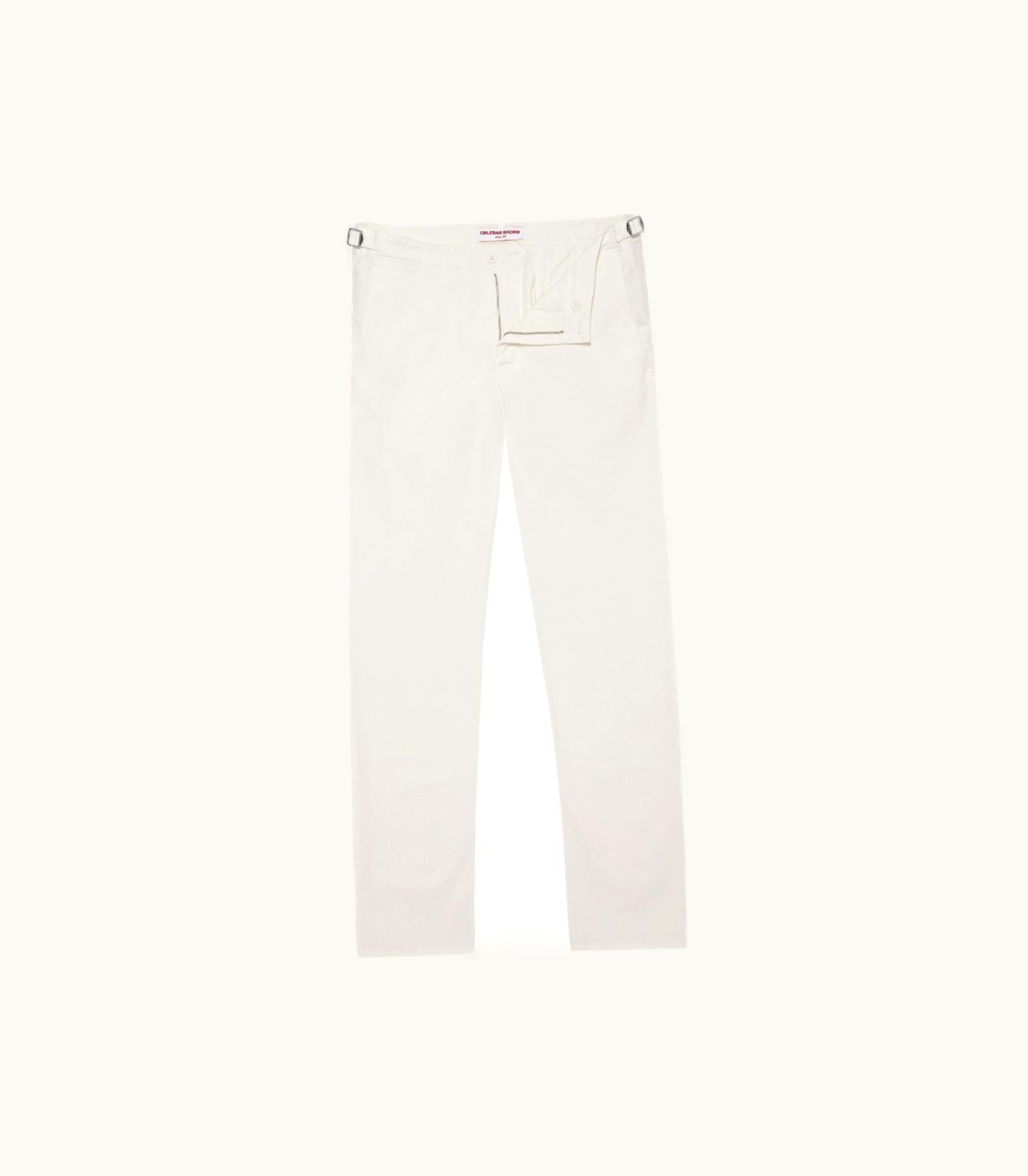 Orlebar Brown Mens White Tailored Fit Chinos Luxury Menswear Orlebar Brown