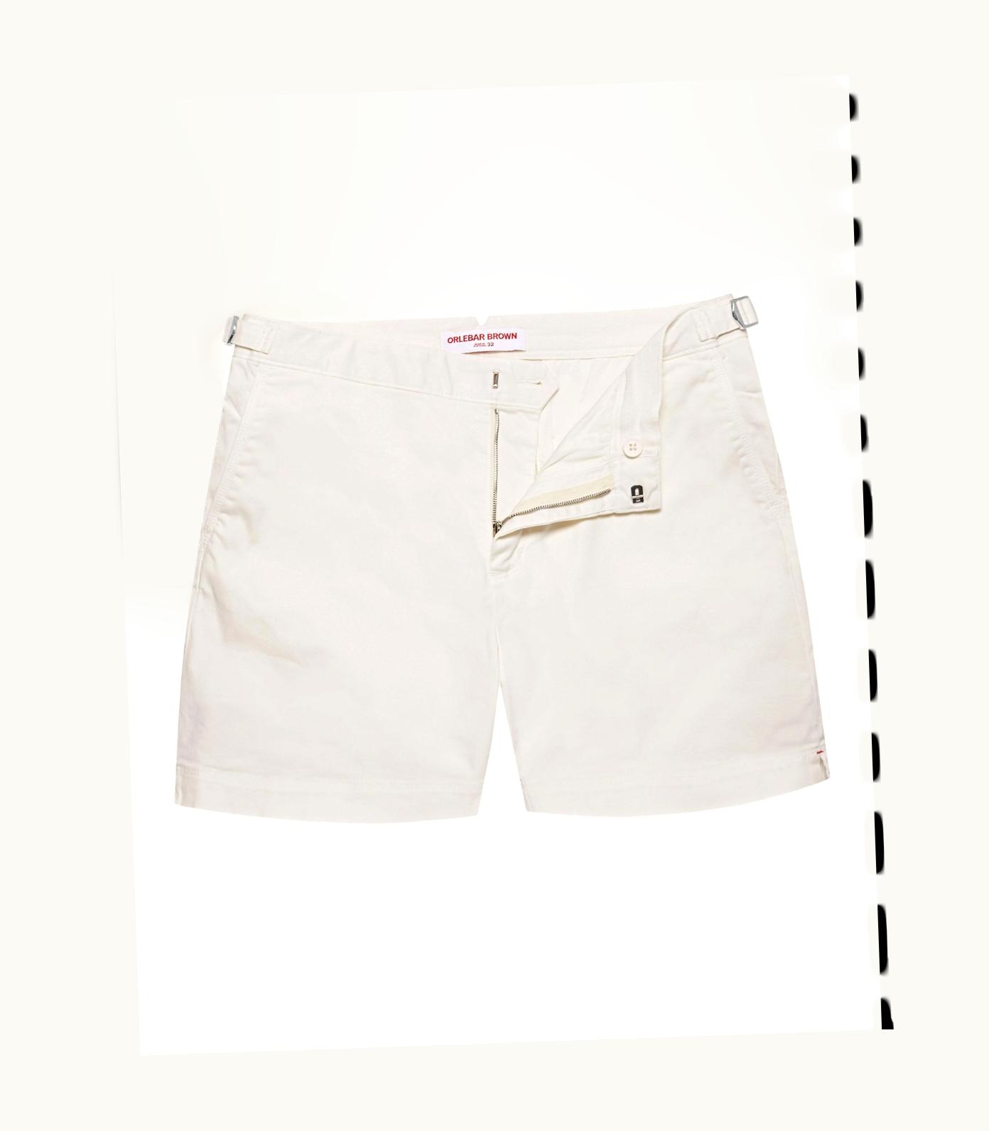 Orlebar Brown Mens White Stretch Cotton Shorts Designer Shorts Orlebar Brown