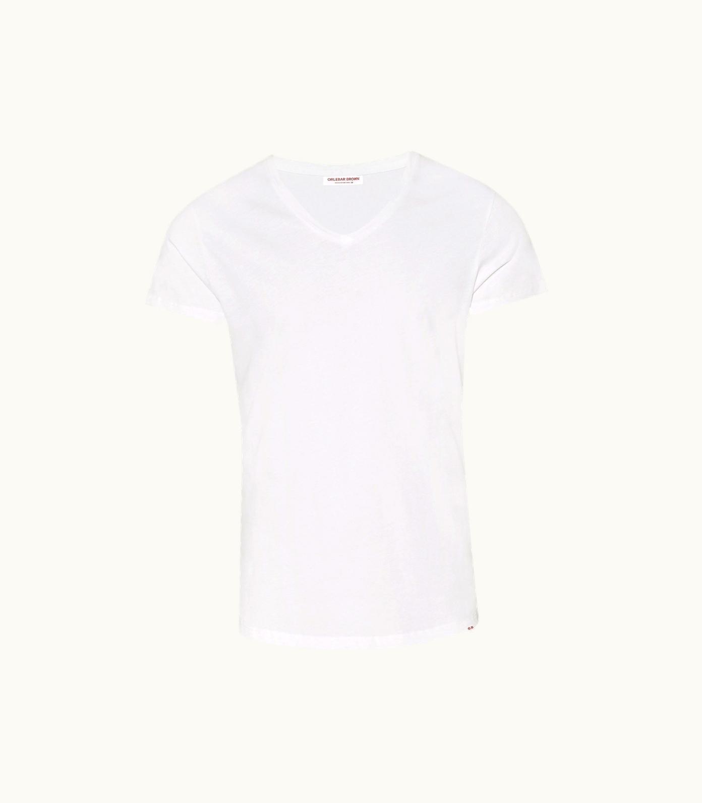 Orlebar Brown Ob-V - White Tailored Fit V-Neck T-Shirt Orlebar Brown