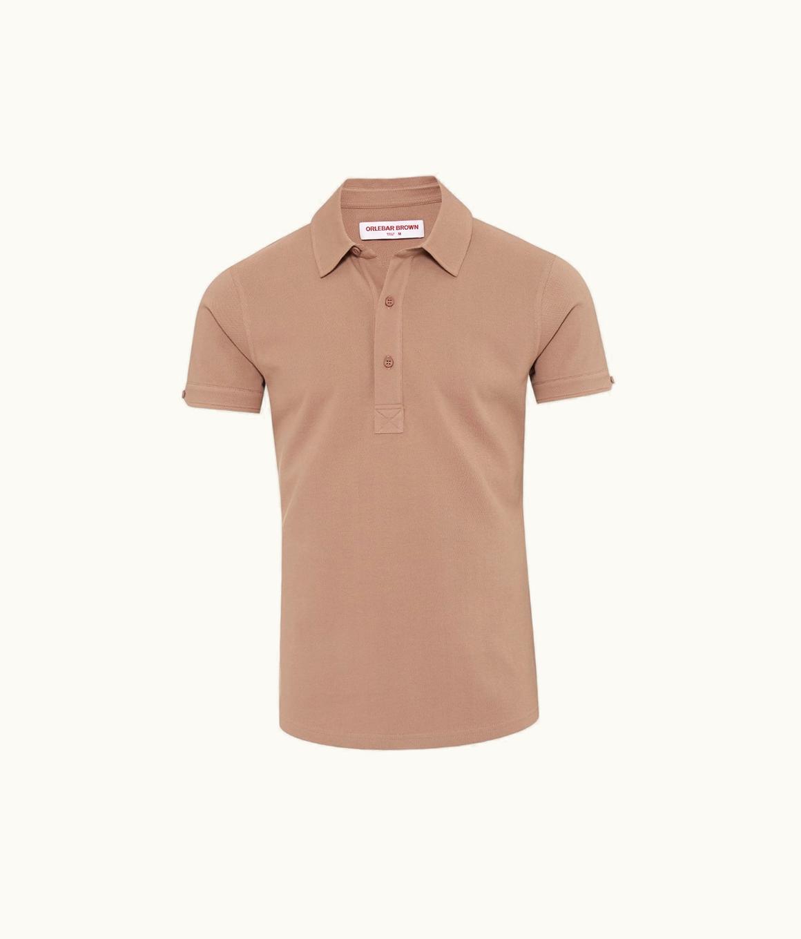 Orlebar Brown Orlebar Brown Caramel Pink Tailored Fit Cotton Polo Shirt