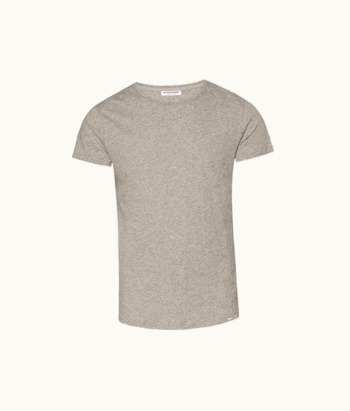 Orlebar Brown Ob-T - Grey Melange Tailored Fit Crew Neck T-Shirt Orlebar Brown