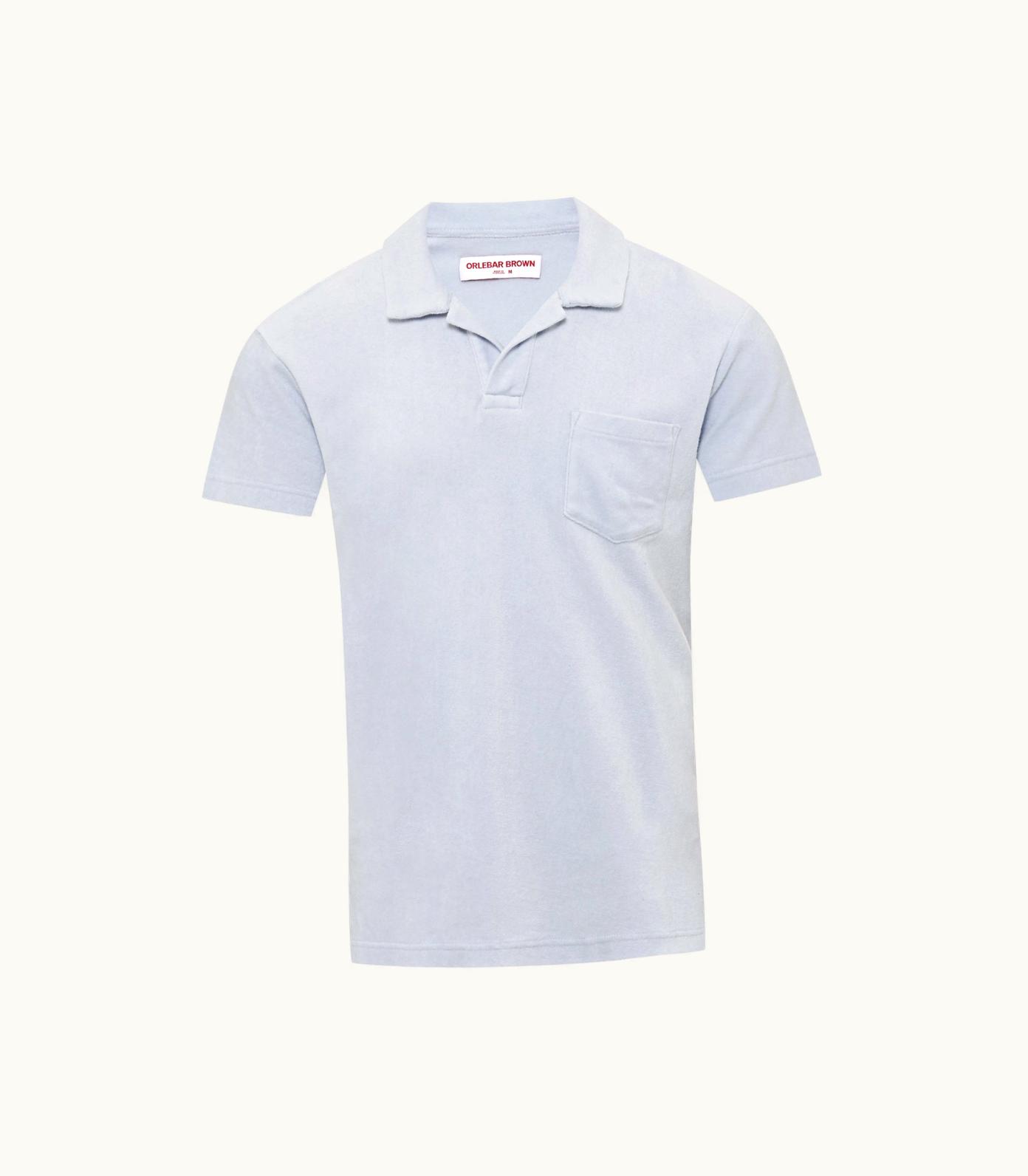 Orlebar Brown Orlebar Brown Light Island Sky Tailored Fit Organic Cotton Towelling Resort Polo Shirt