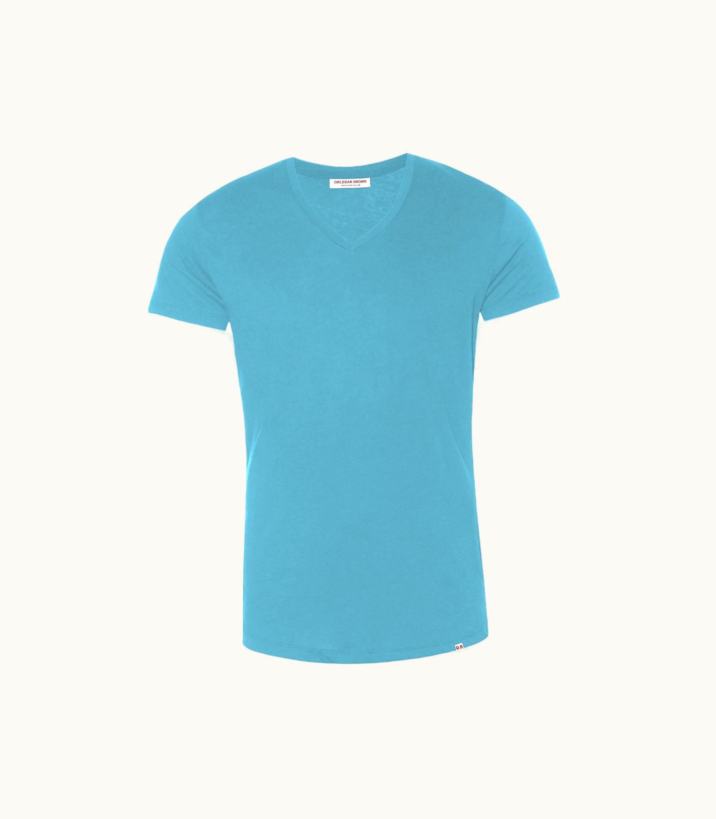 Orlebar Brown Orlebar Brown Ob-V Tailored Fit V-Neck T-Shirt In Aqua Blue