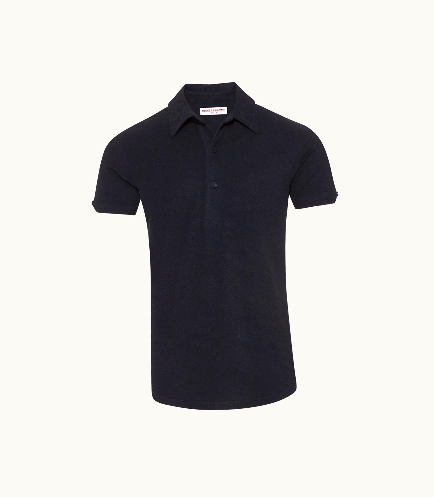 Orlebar Brown Orlebar Brown Night Iris Tailored Fit Organic Cotton Towelling Polo Shirt