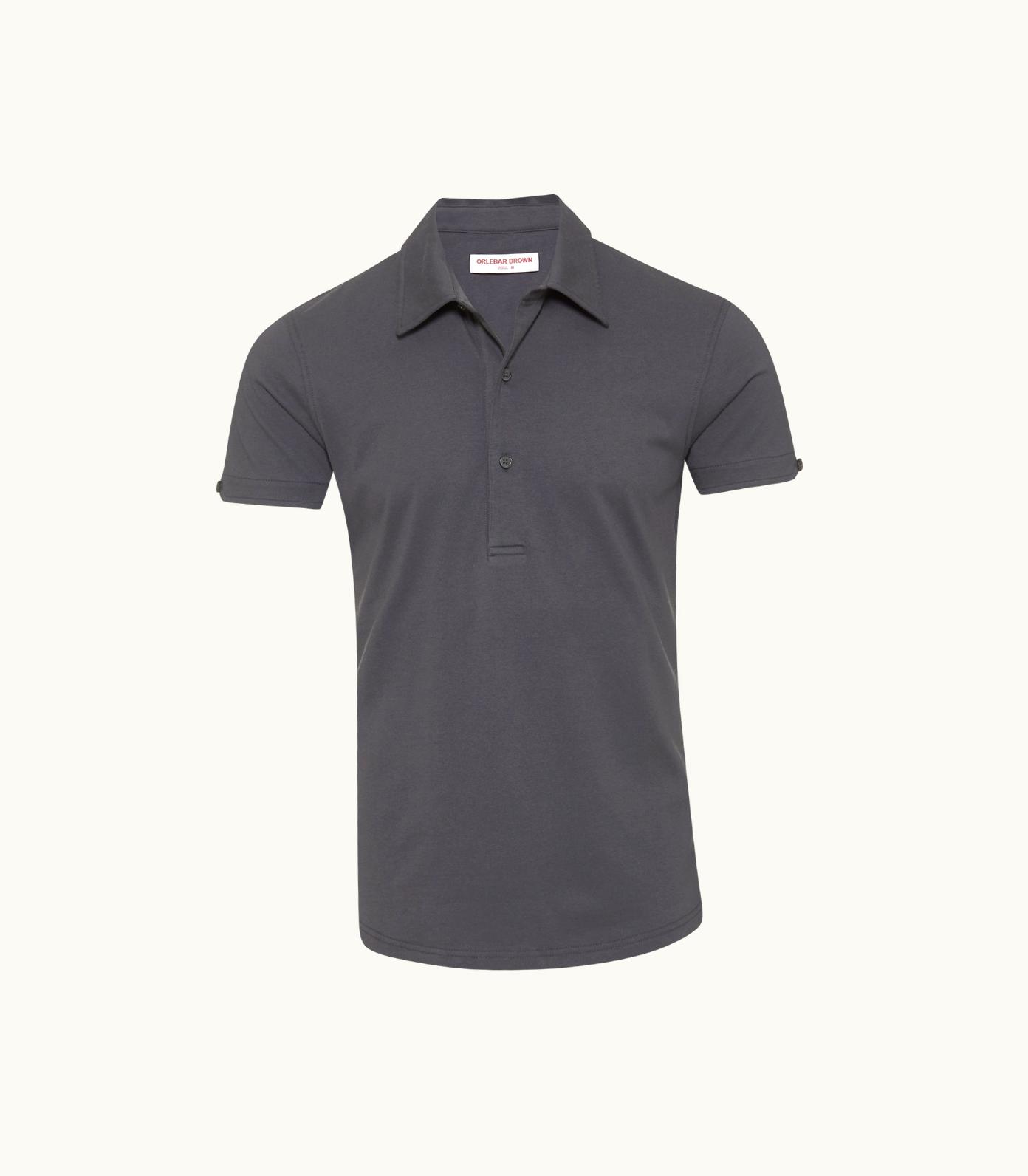 Orlebar Brown Orlebar Brown Piranha Grey Tailored Fit Cotton-Silk Polo Shirt