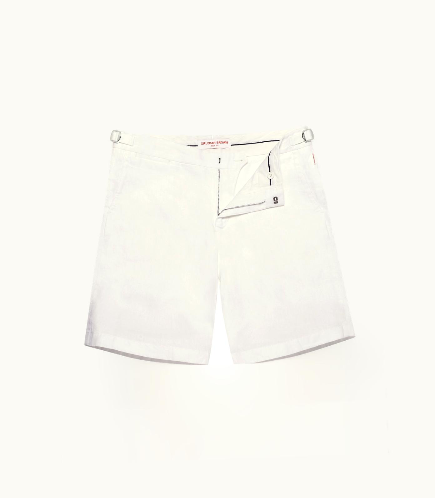 Orlebar Brown Orlebar Brown White Tailored Fit Linen Shorts