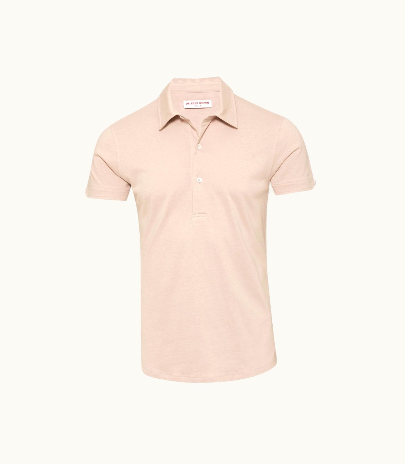 Orlebar Brown Orlebar Brown Seashell Pink Tailored Fit Cotton-Silk Polo Shirt