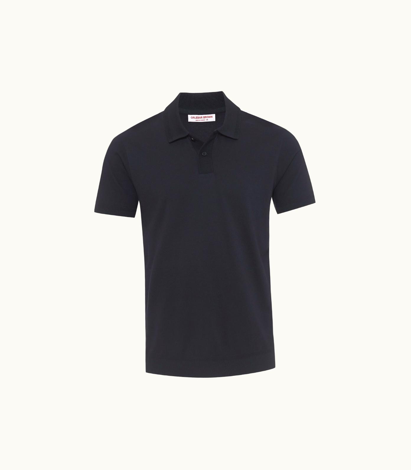 Orlebar Brown Orlebar Brown Night Iris Classic Fit Knitted Rib Cotton-Modal Polo Shirt