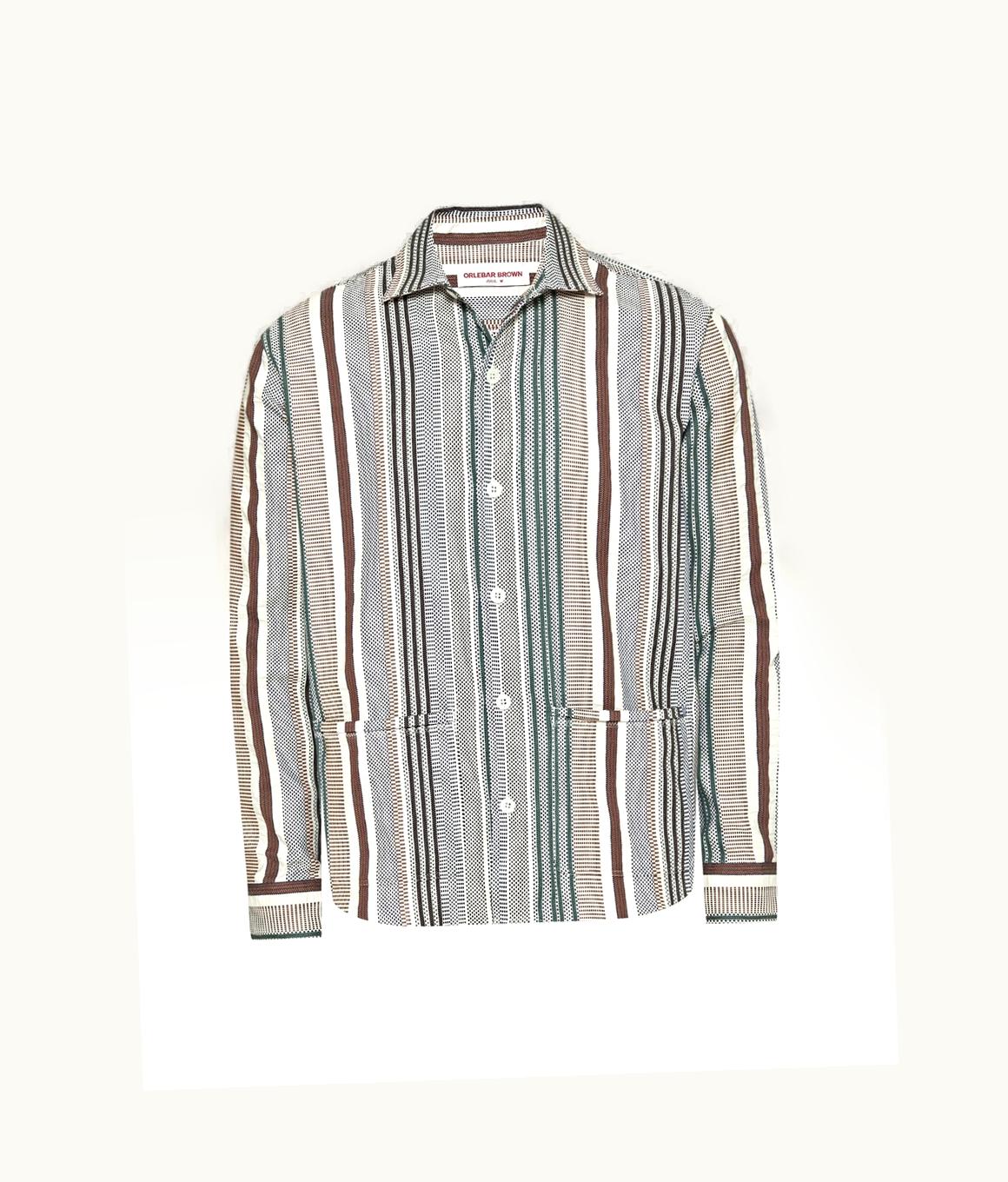 Orlebar Brown Orlebar Brown Multi Jacquard Stripe Cotton Resort Overshirt