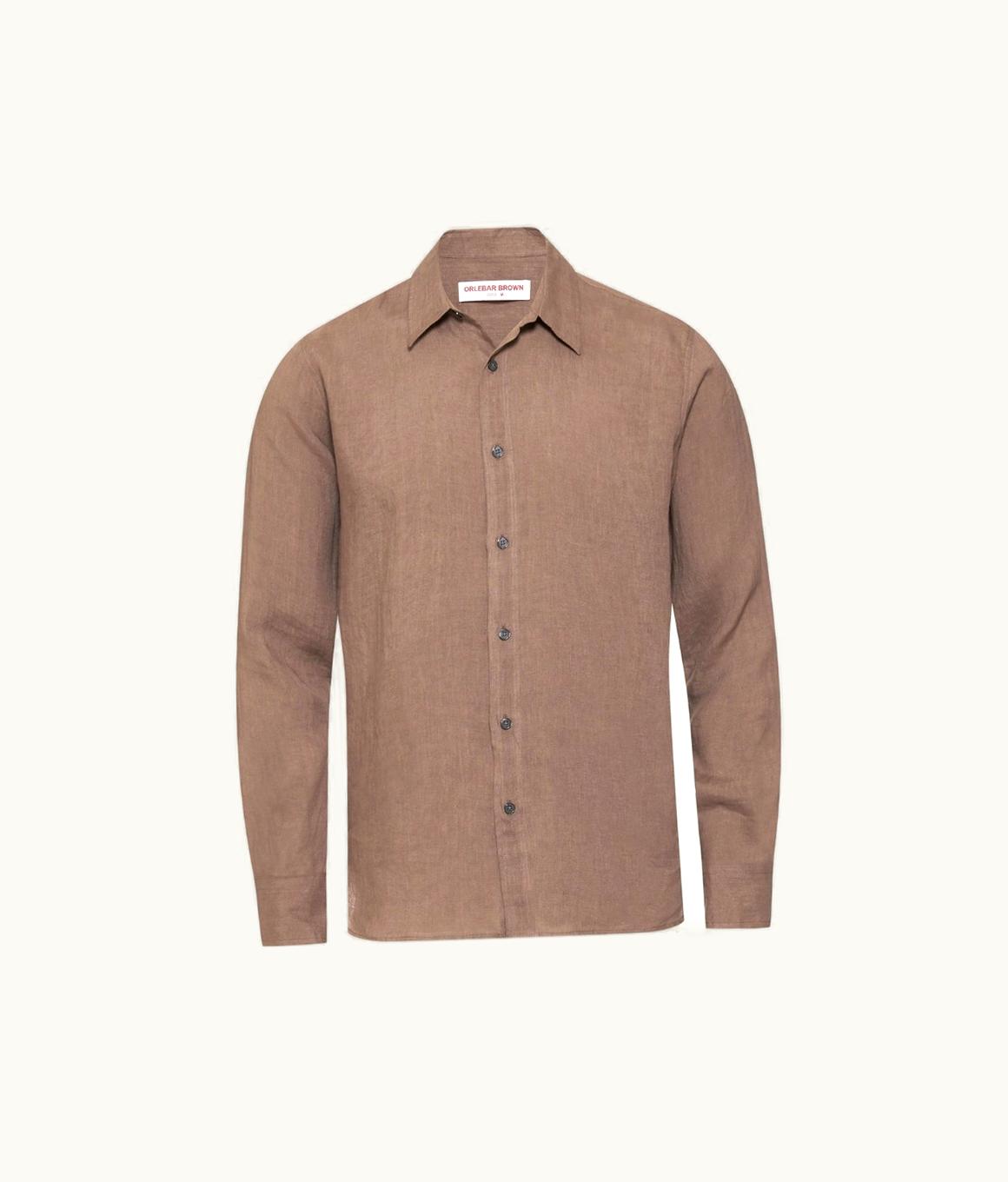 Orlebar Brown Orlebar Brown Plum Wine Classic Collar Linen Shirt