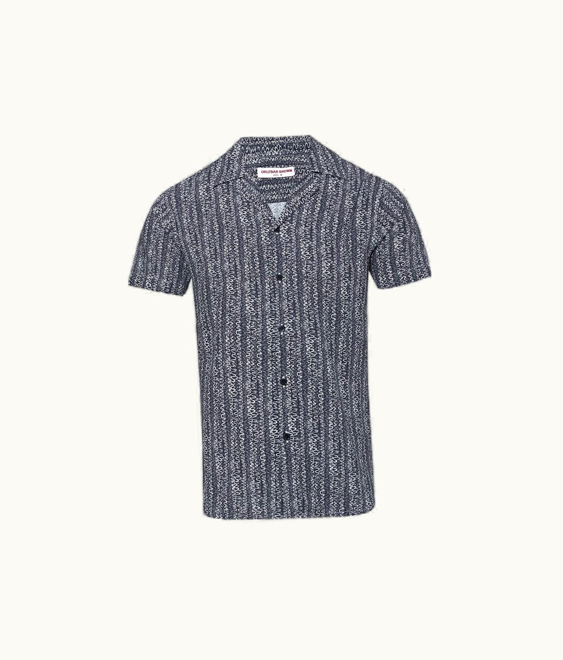 Orlebar Brown Orlebar Brown Midnight Navy Wavie Capri Collar Shirt