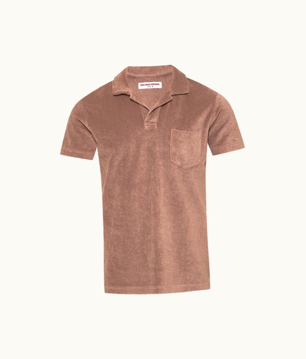 Orlebar Brown Orlebar Brown Plum Wine Organic Cotton Towelling Resort Polo Shirt