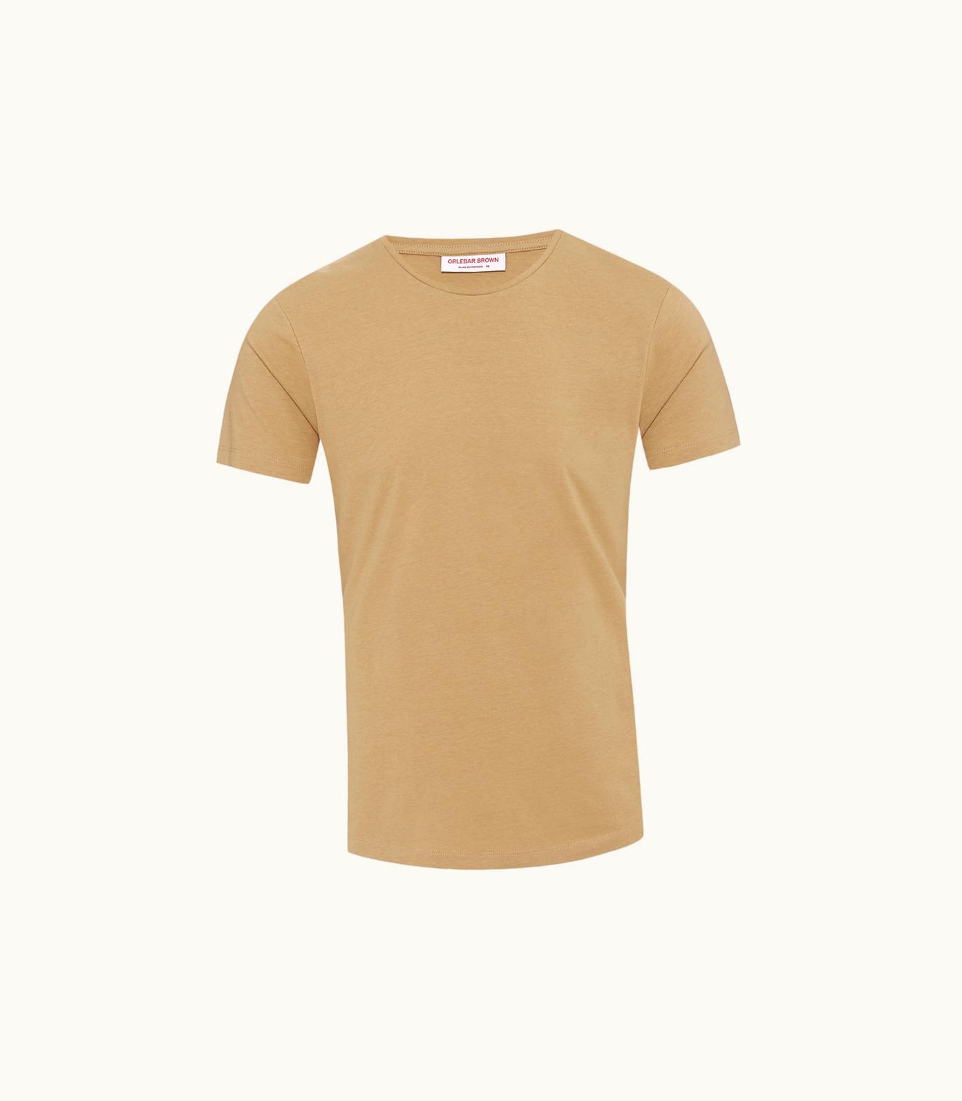 Orlebar Brown Orlebar Brown Biscuit Tailored Fit Crewneck Cotton-Silk T-Shirt