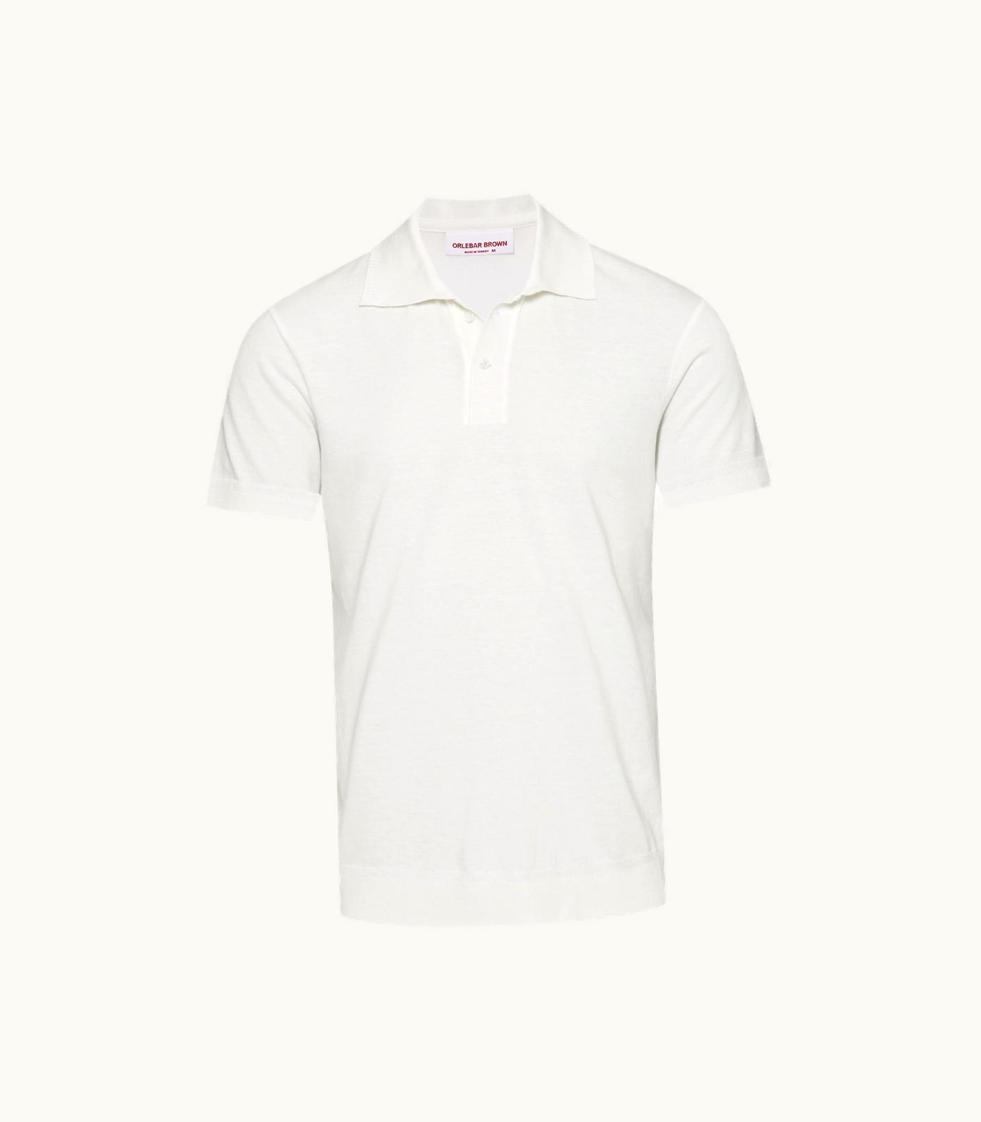 Orlebar Brown Orlebar Brown White Sand Classic Fit Knitted Rib Cotton-Modal Polo Shirt