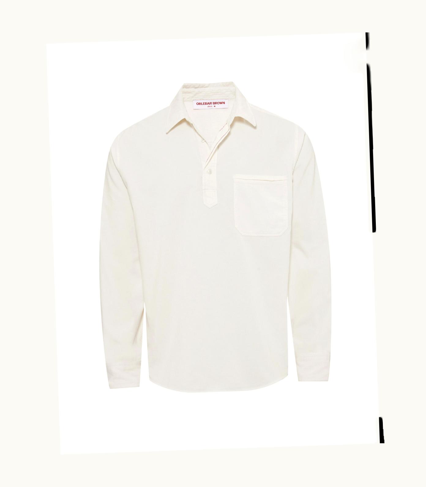 Orlebar Brown Orlebar Brown Sea Mist Classic Collar Relaxed Fit Overhead Corduroy Shirt