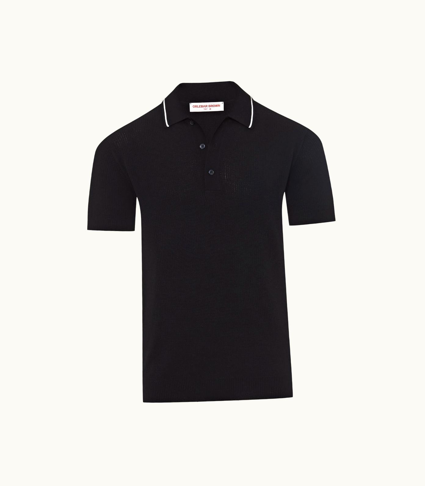 Orlebar Brown Orlebar Brown Night Iris Tailored Fit Rib Stitch Polo Shirt