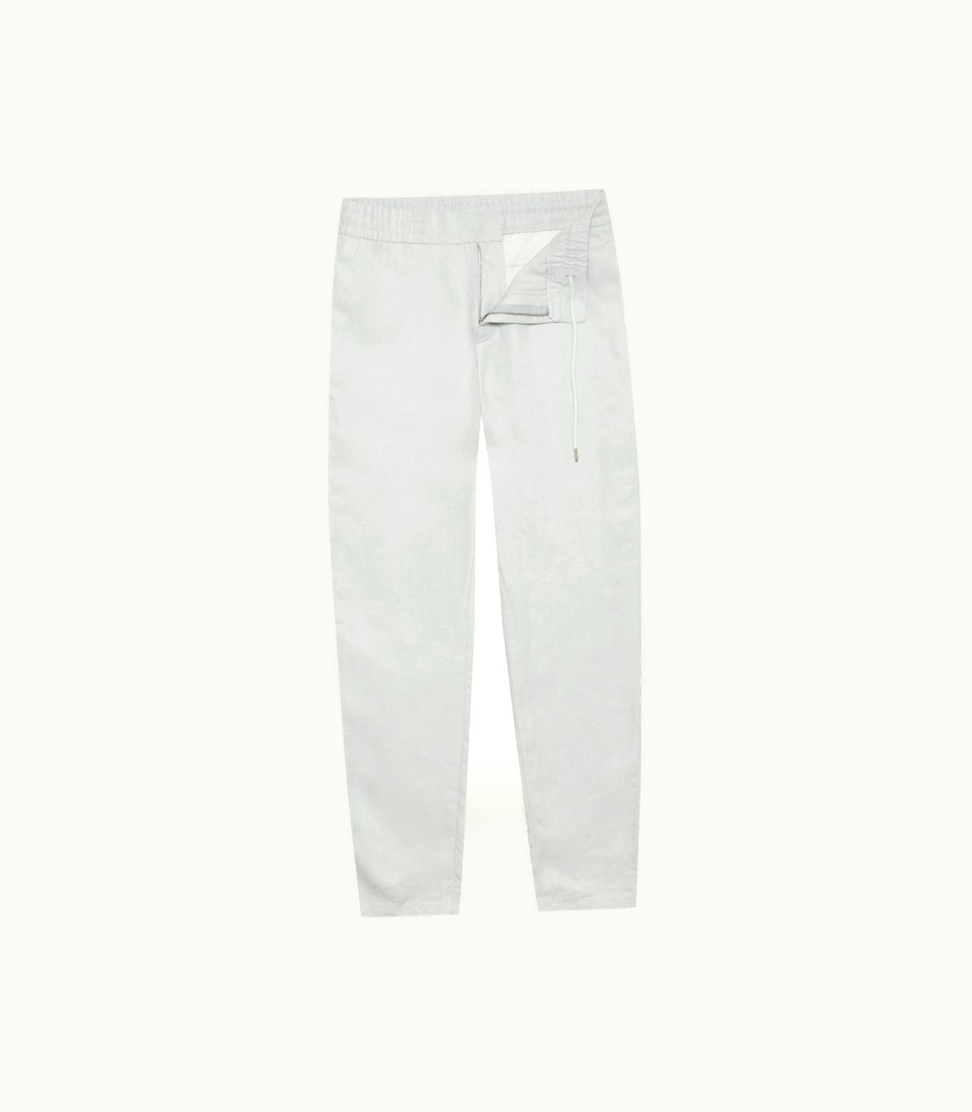 Orlebar Brown Orlebar Brown White Jade Tailored Fit Washed Linen Trousers