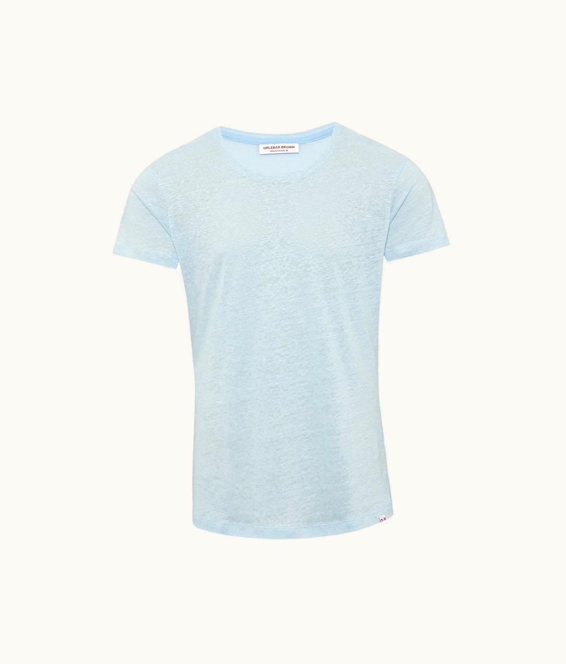 Orlebar Brown Orlebar Brown Island Sky Tailored Fit Crewneck Linen T-Shirt