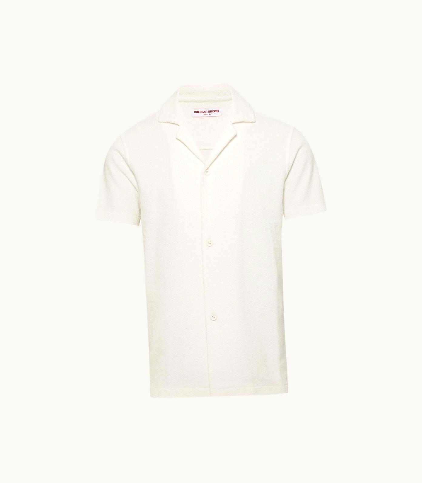 Orlebar Brown Orlebar Brown Sea Mist Relaxed Fit Capri Collar Cotton Towelling Shirt