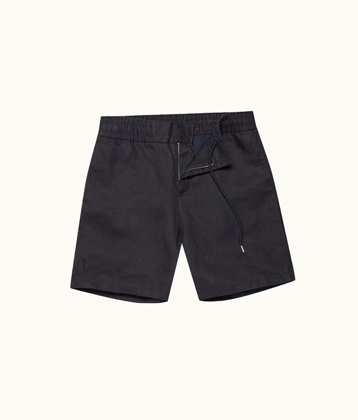 Orlebar Brown Orlebar Brown Night Iris Easy Tailored Fit Washed Linen Shorts