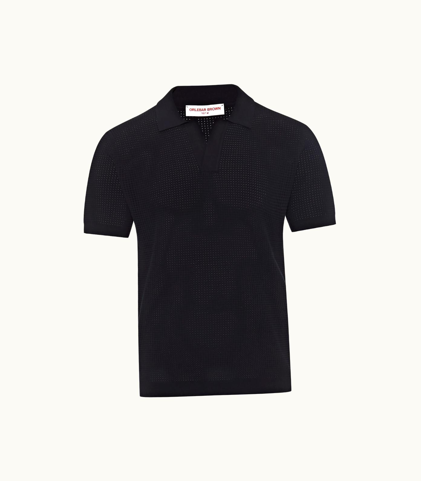 Orlebar Brown Orlebar Brown Night Iris Classic Fit Open Mesh Stitch Polo Shirt
