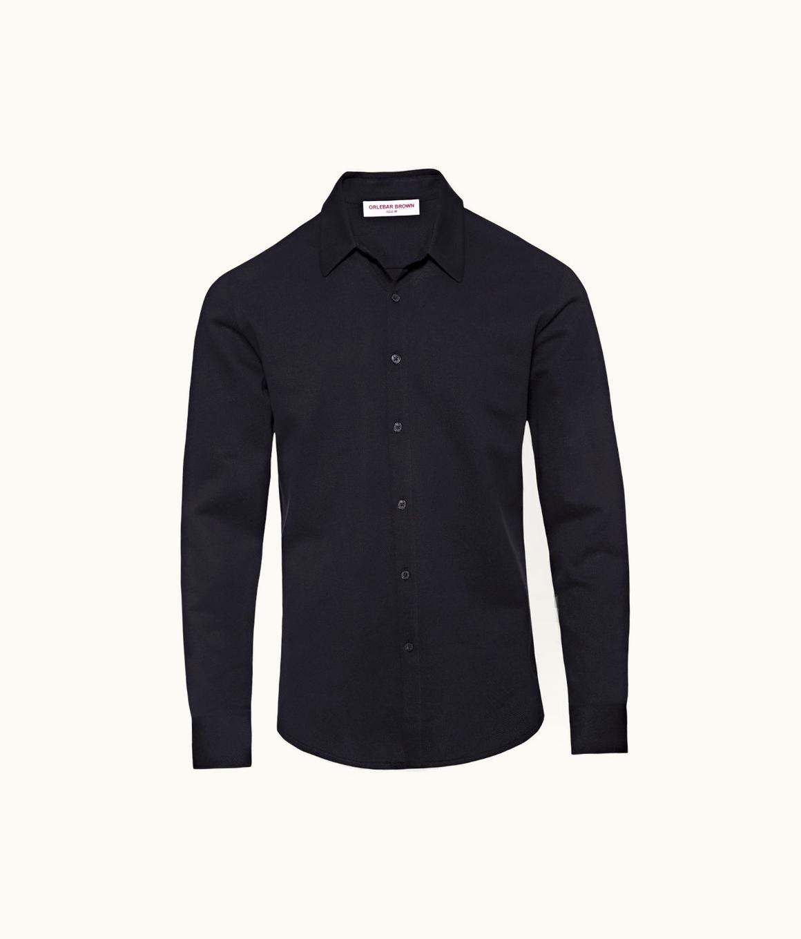 Orlebar Brown Orlebar Brown Night Iris Classic Collar Cotton Pique Shirt