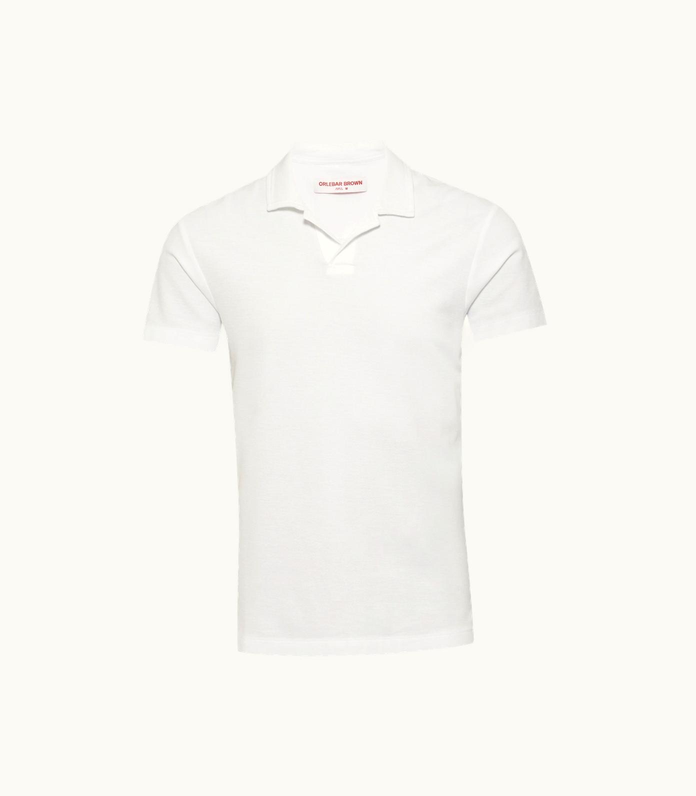 Orlebar Brown Orlebar Brown White Resort Collar Cotton-Modal Polo Shirt