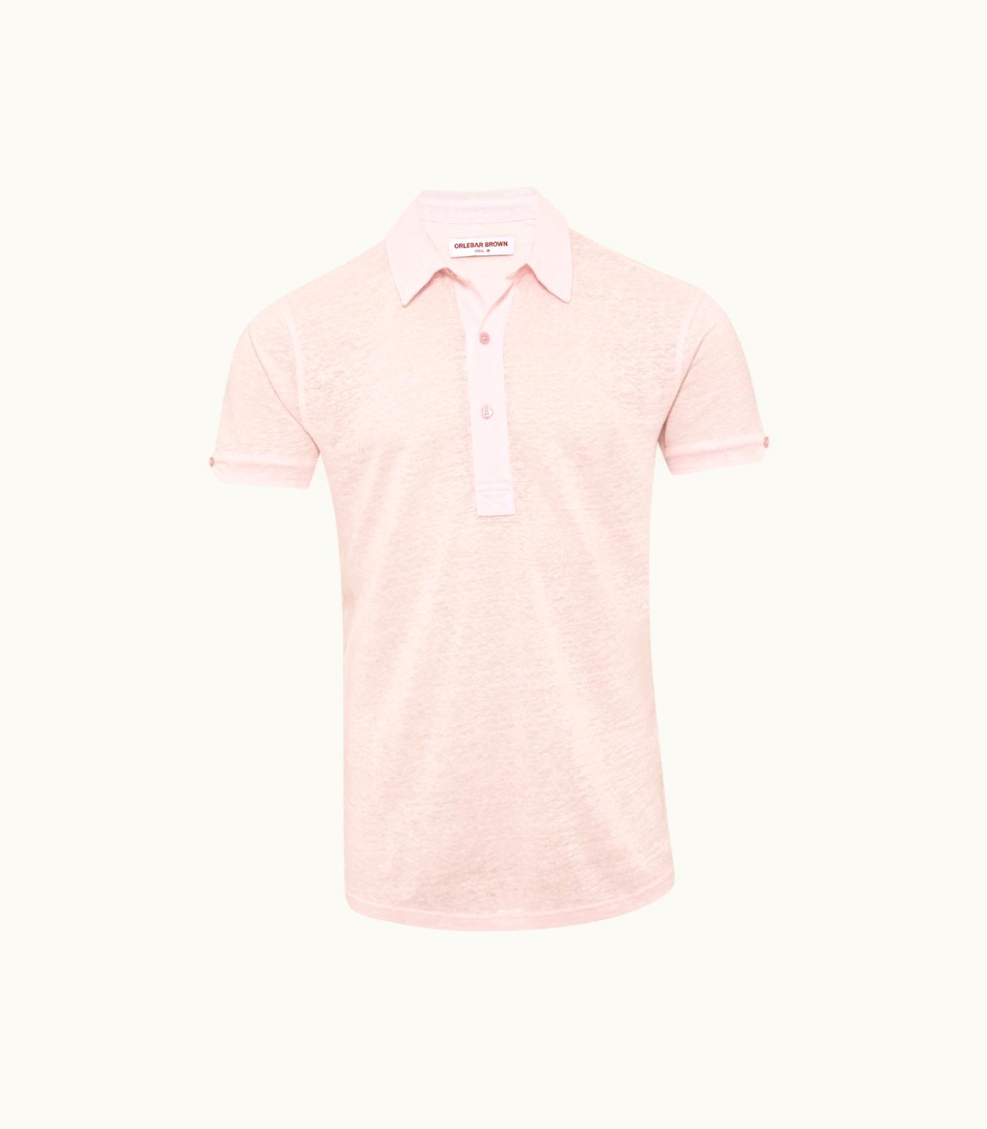 Orlebar Brown Orlebar Brown Rose Tailored Fit Short-Sleeve Linen Polo Shirt