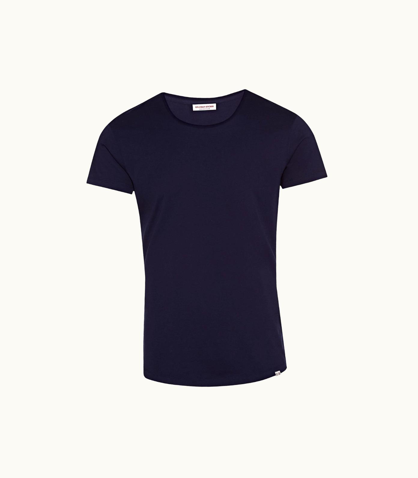 Orlebar Brown Ob-T - Navy Tailored Fit Crew Neck Cotton T-Shirt Orlebar Brown