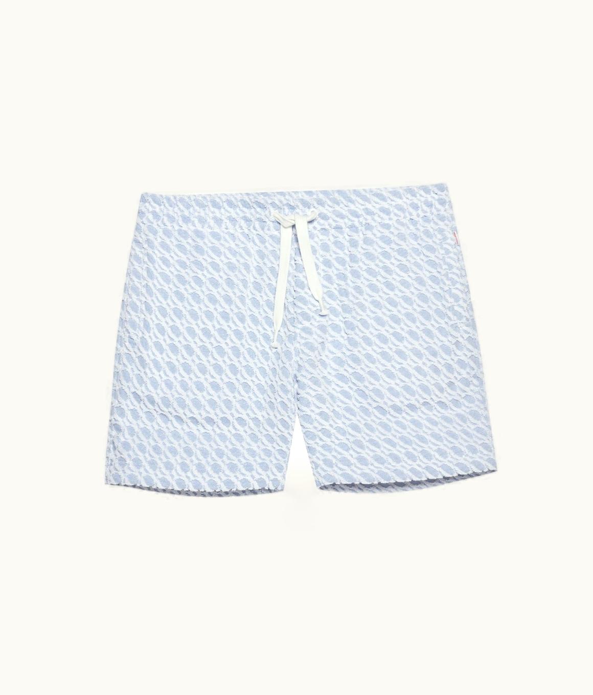 Orlebar Brown Orlebar Brown Wish Blue Orbit Jacquard Towelling Mid-Length Sweat Shorts