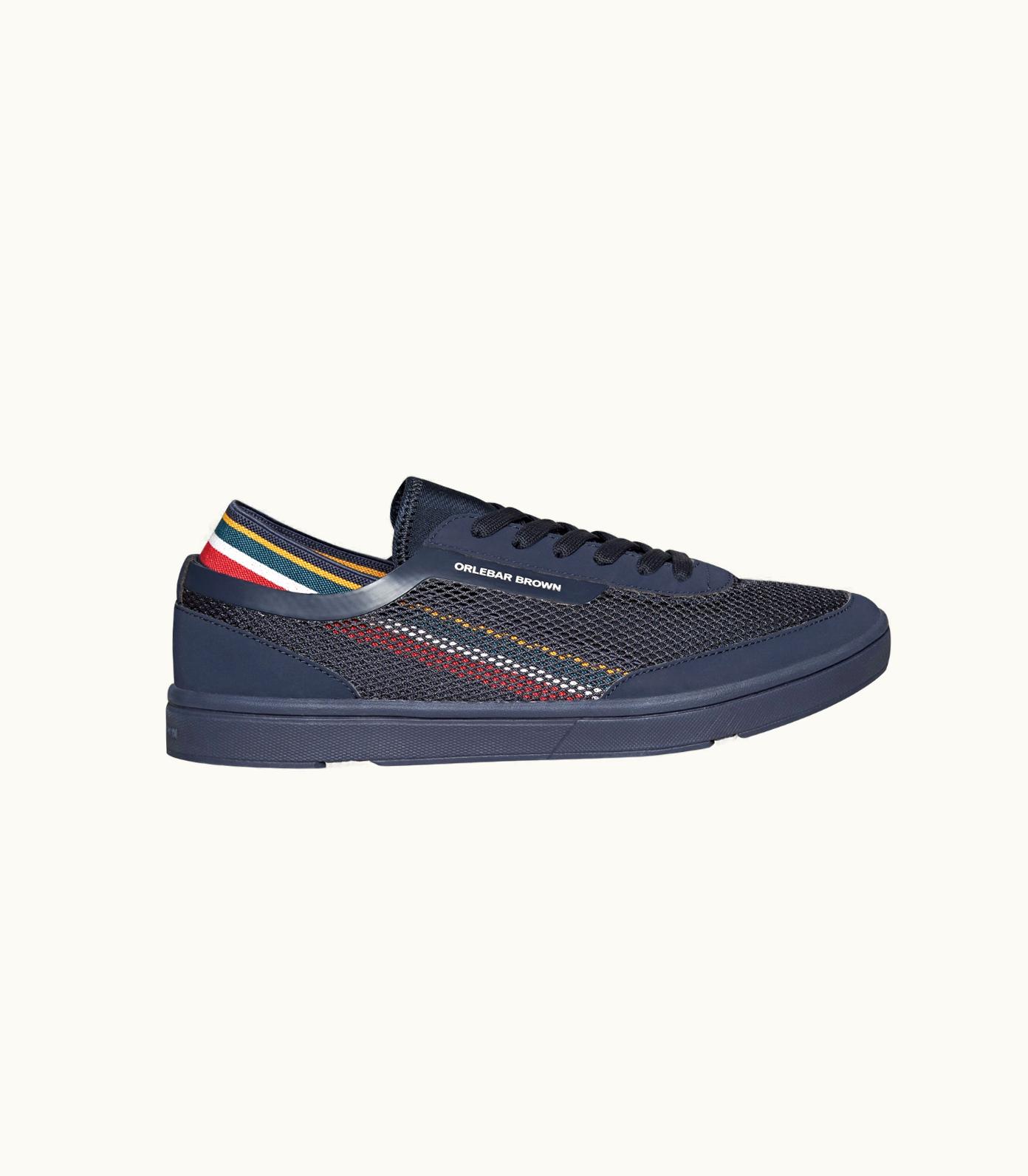 Orlebar Brown Orlebar Brown Navy / Orange / Aquamarine O.b Stripe Shoe You Can Swim In