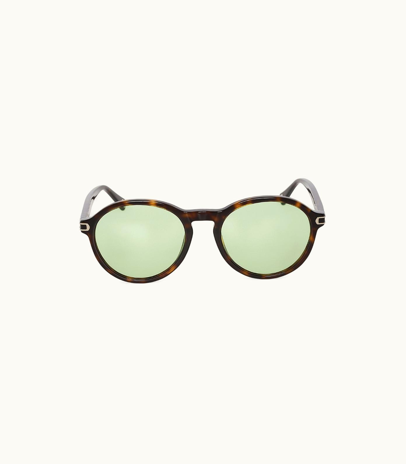 Orlebar Brown Orlebar Brown Tortoise Shell / Green Round Frame Sunglasses