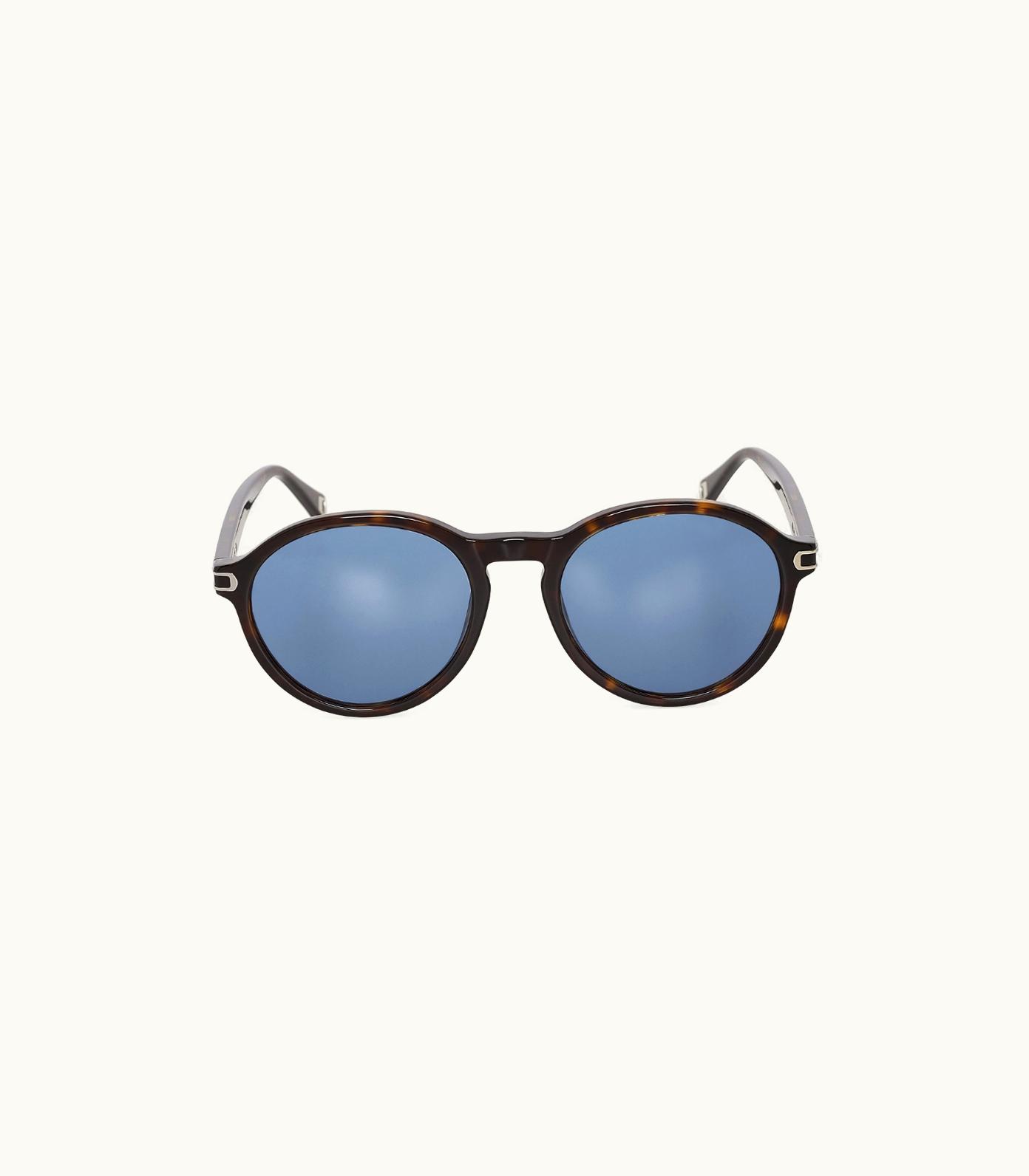 Orlebar Brown Orlebar Brown Tortoise Shell / Blue Round Frame Sunglasses