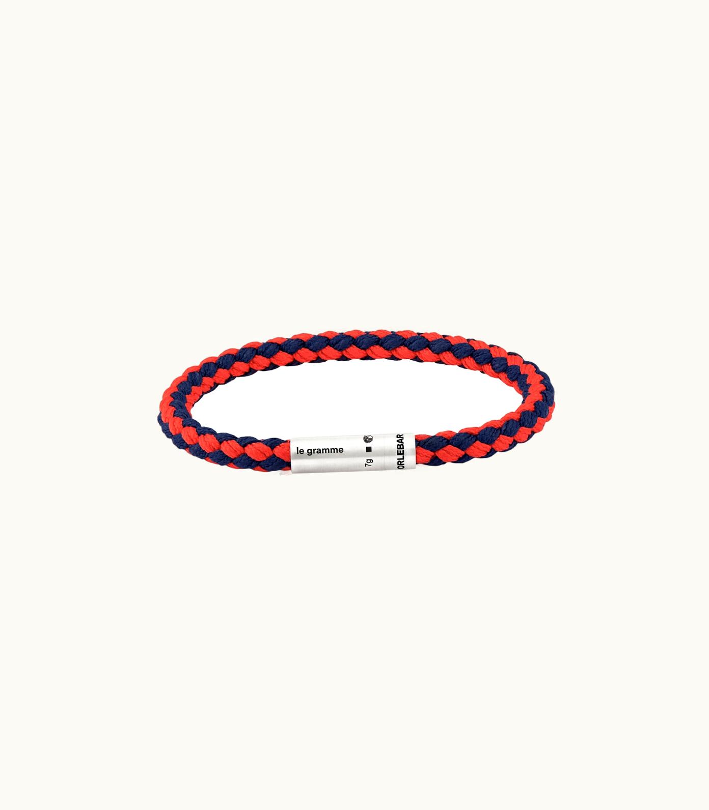 Orlebar Brown Orlebar Brown Navy And Red Nato Le Gramme Cable Bracelet
