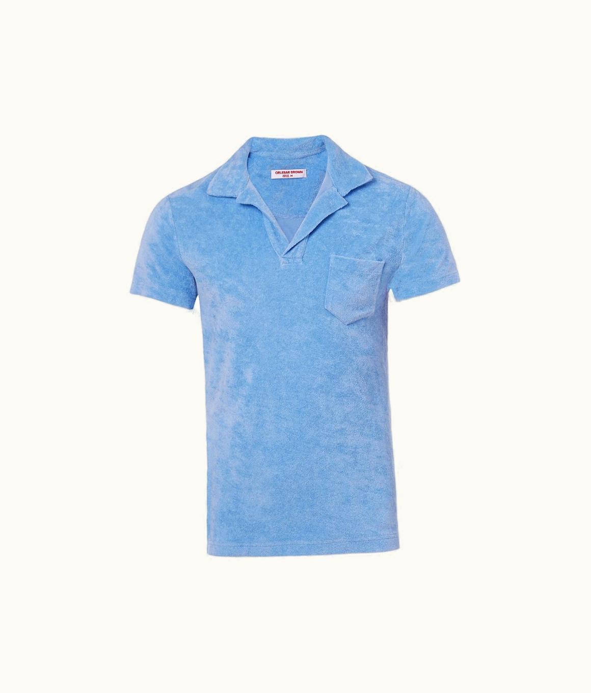 Orlebar Brown Terry - Riviera Blue Towelling Resort Polo Orlebar Brown Riviera