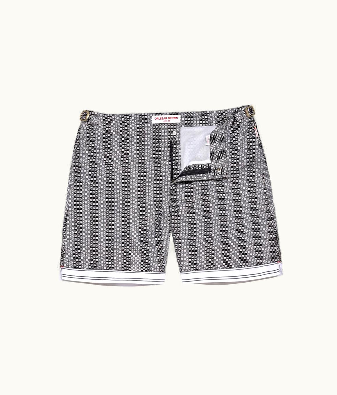 Orlebar Brown Orlebar Brown Night Iris / White Sand Rills Print Mid-Length Swim Shorts Night Iris/White Sand