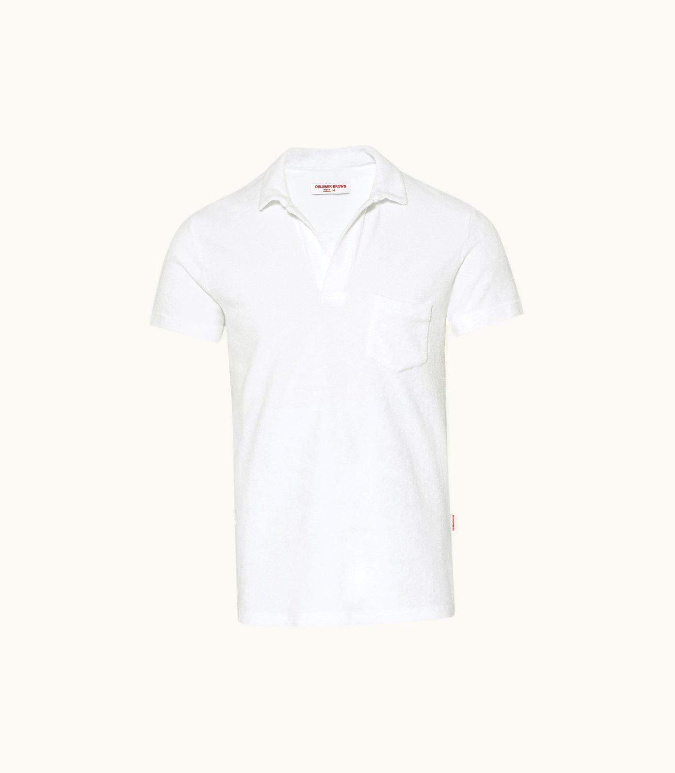 Orlebar Brown Terry - White Towelling Resort Polo Orlebar Brown White